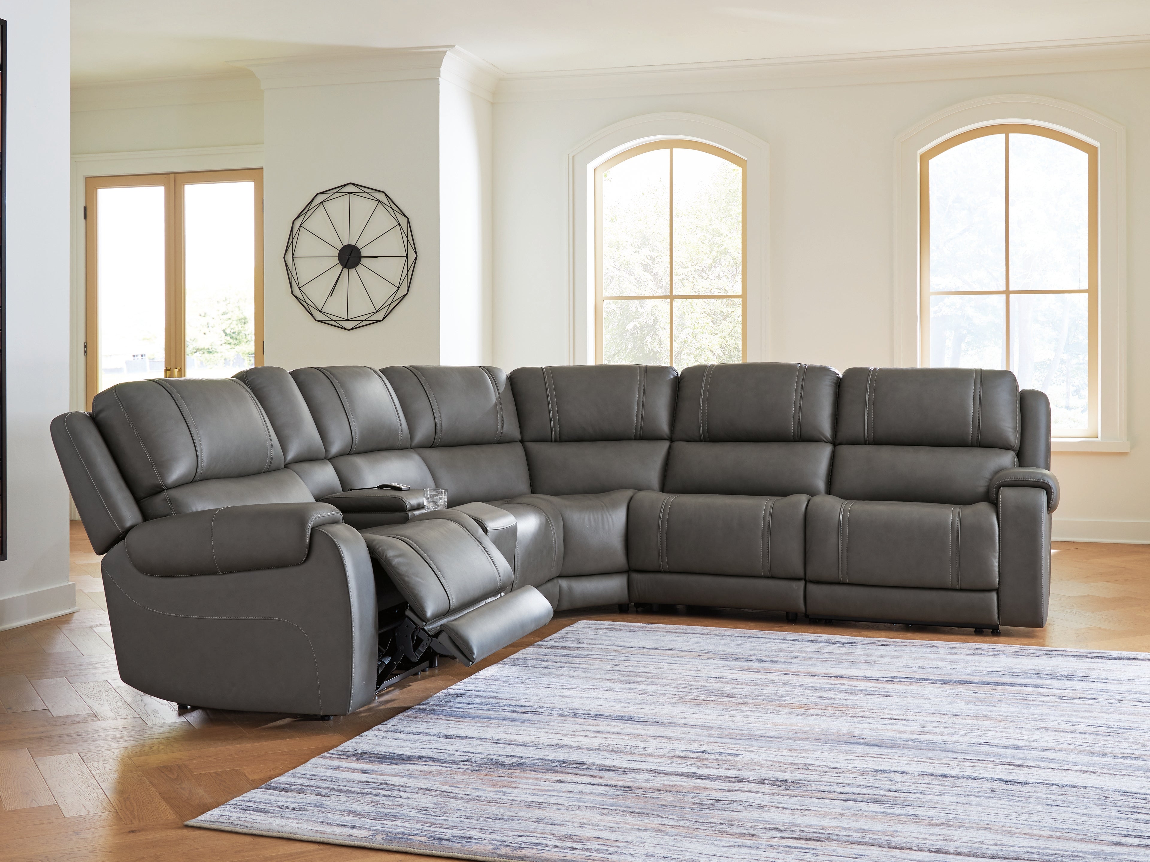 Warmstead Furniture - Ashley Furniture - 5Z - Pittson Sectional - 6-Piece Power Reclining Sectional - PCU12600S5