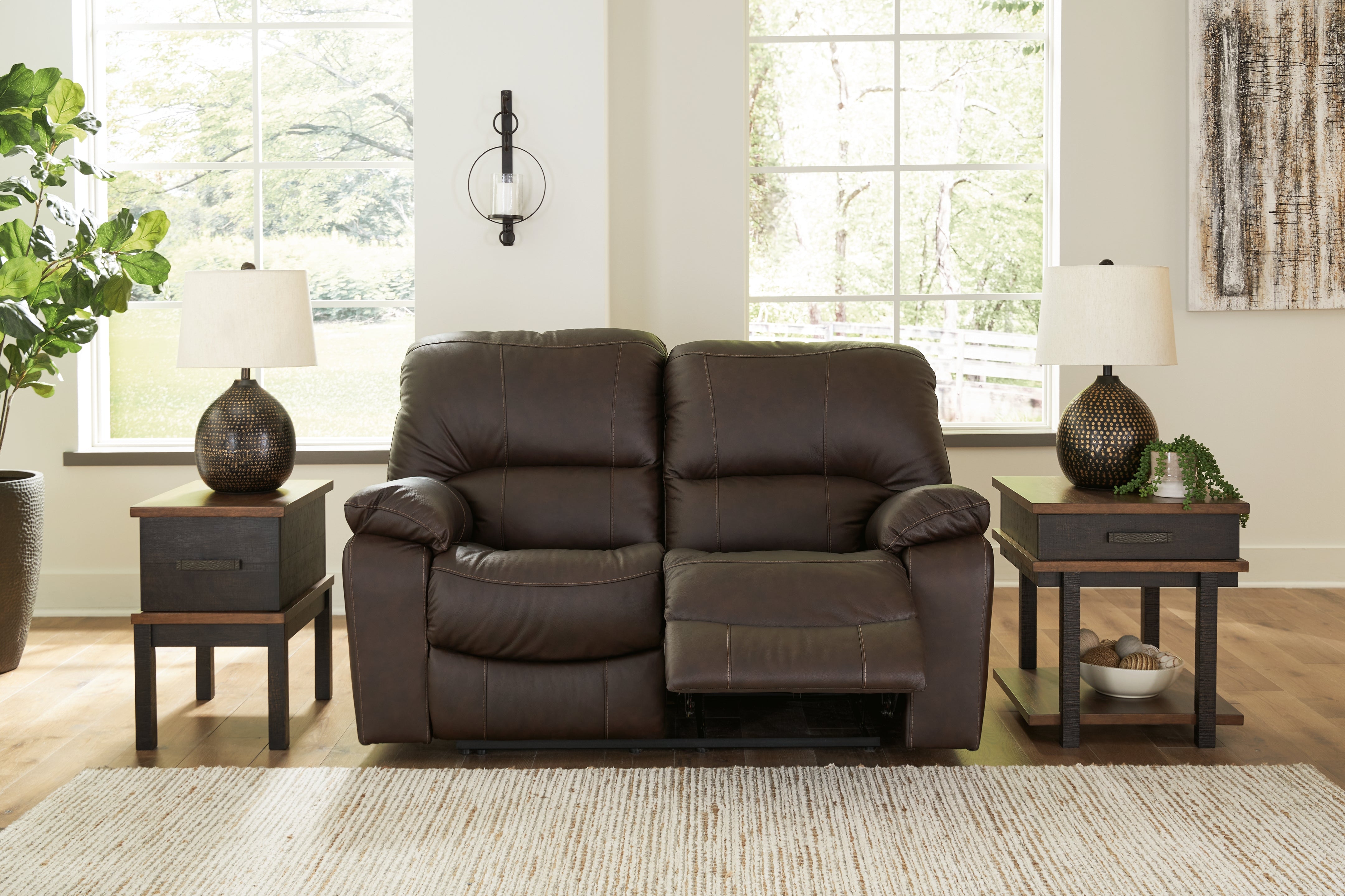 Warmstead Furniture - Ashley Furniture - Leesworth Living Room - Reclining Power Sofa / Ocean - U4380987
