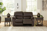 Warmstead Furniture - Ashley Furniture - Leesworth Living Room - Reclining Power Sofa / Ocean - U4380987