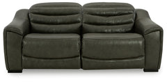 Warmstead Furniture - Ashley Furniture - Center Line Sectional - 7-Piece Power Reclining Sectional / Dark Gray - U63404S7