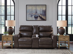 Warmstead Furniture - Ashley Furniture - Crossplex Living Room - PWR REC Loveseat/CON/ADJ HDRST / Smoke - PCU6450618