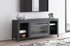 Warmstead Furniture - Ashley Furniture - Cayberry TV Stand - 60" with Electric Fireplace / Black - W2721-168