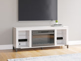 Warmstead Furniture - Ashley Furniture - Brollevi TV Stand - 60" with Electric Fireplace / White - W2722-168