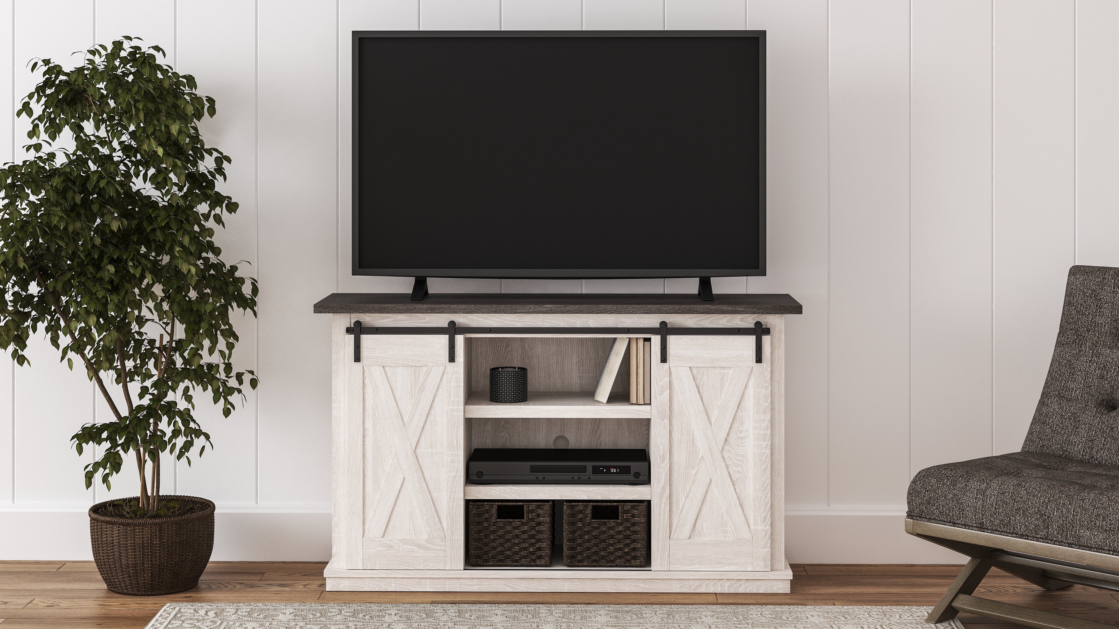 Warmstead Furniture - Ashley Furniture - Dorrinson 54" TV Stand - 54" / Two-tone - W287-48