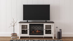 Warmstead Furniture - Ashley Furniture - Dorrinson 60" TV Stand with Electric Fireplace - 60" TV Stand with Electric Fireplace / Two-tone - W287W3