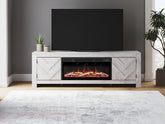 Warmstead Furniture - Ashley Furniture - Cayboni 71" TV Stand with Electric Fireplace - 71" TV Stand with Electric Fireplace / Whitewash - W3788W1