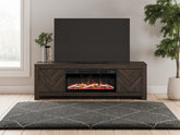 Warmstead Furniture - Ashley Furniture - Cayboni 71" TV Stand with Electric Fireplace - 71" TV Stand with Electric Fireplace / Black - W3789W1