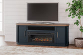 Warmstead Furniture - Ashley Furniture - Landocken 83" TV Stand with Electric Fireplace - 83" TV Stand with Electric Fireplace / Two-tone - W402W1