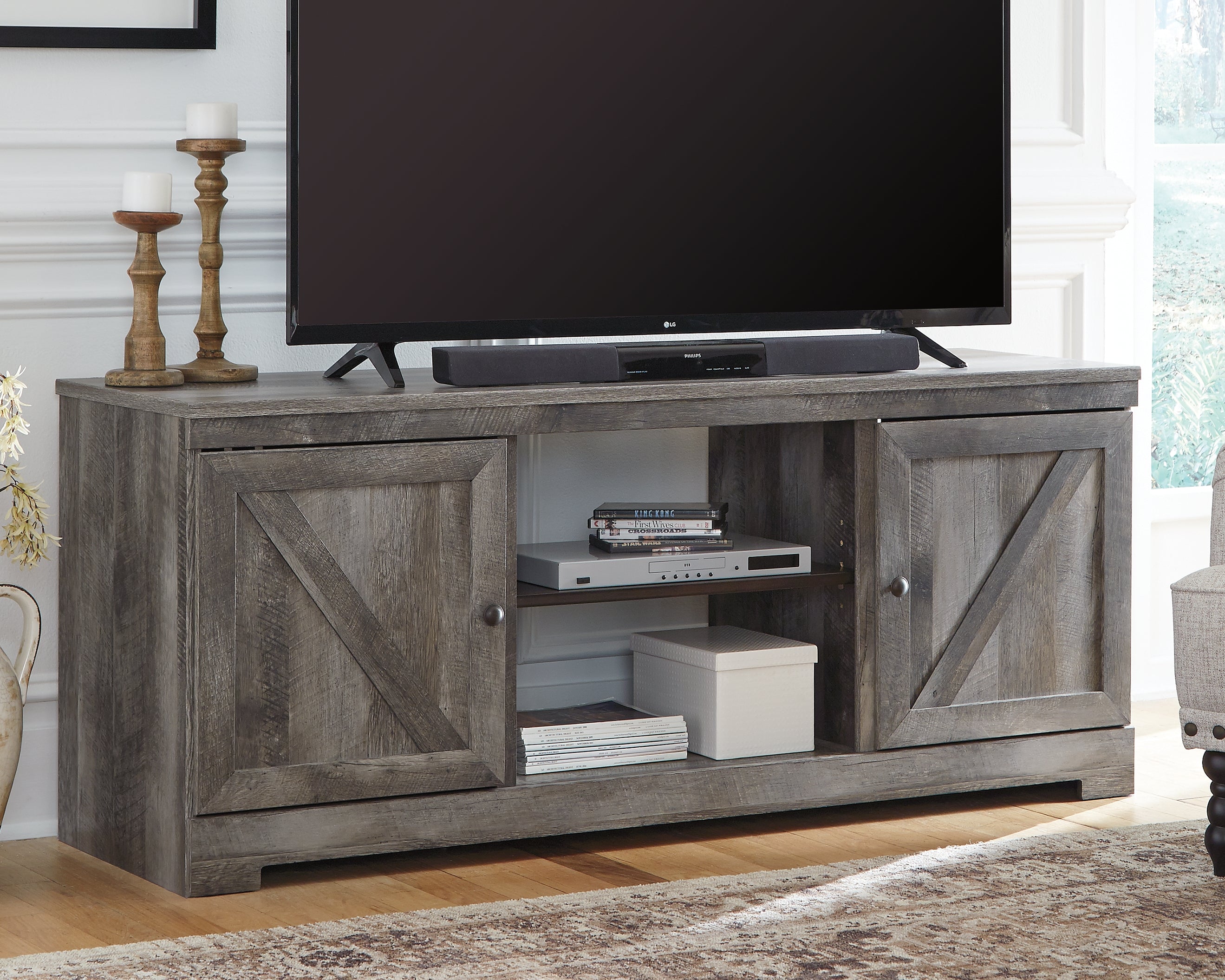 Warmstead Furniture - Ashley Furniture - Wynnlow TV Stand - 63" / Gray - W440-68