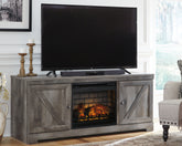 Warmstead Furniture - Ashley Furniture - Wynnlow 63" TV Stand with Electric Fireplace - 63" TV Stand with Electric Fireplace / Gray - W440W9