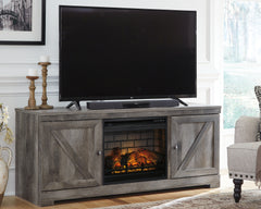 Warmstead Furniture - Ashley Furniture - Wynnlow 63" TV Stand with Electric Fireplace - 63" TV Stand with Electric Fireplace / Gray - W440W9