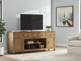 Warmstead Furniture - Ashley Furniture - Sharlance 81" TV Stand - 81" / Light Brown - W655-68