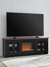 Warmstead Furniture - Ashley Furniture - Wildenauer 76" TV Stand with Electric Fireplace - 76" TV Stand with Electric Fireplace / Brown/Black - W664W2
