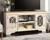 Warmstead Furniture - Ashley Furniture - Realyn 74" TV Stand - 74" / Chipped White - W743-68