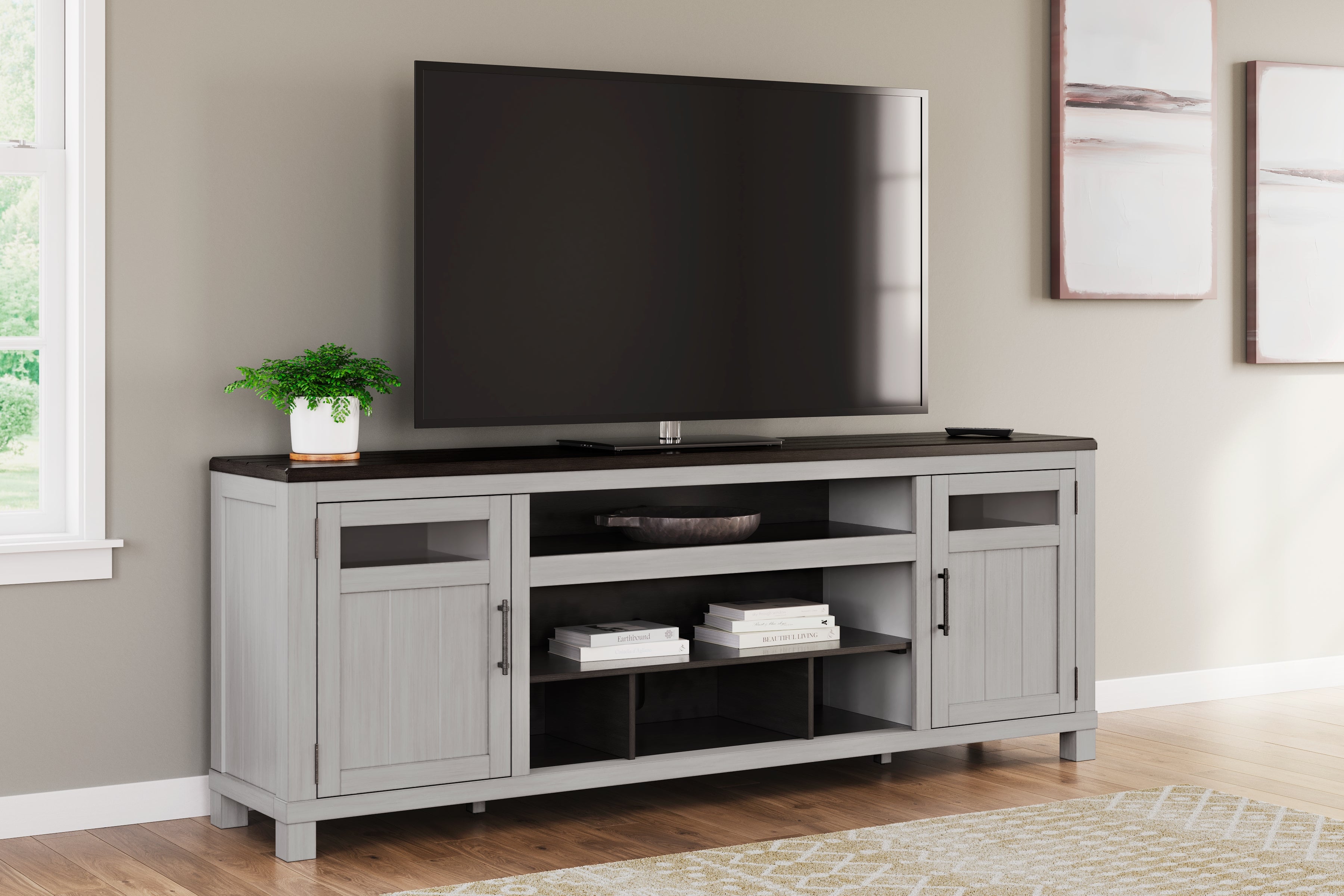 Warmstead Furniture - Ashley Furniture - Darborn 88" TV Stand - 88" / Gray/Brown - W796-68