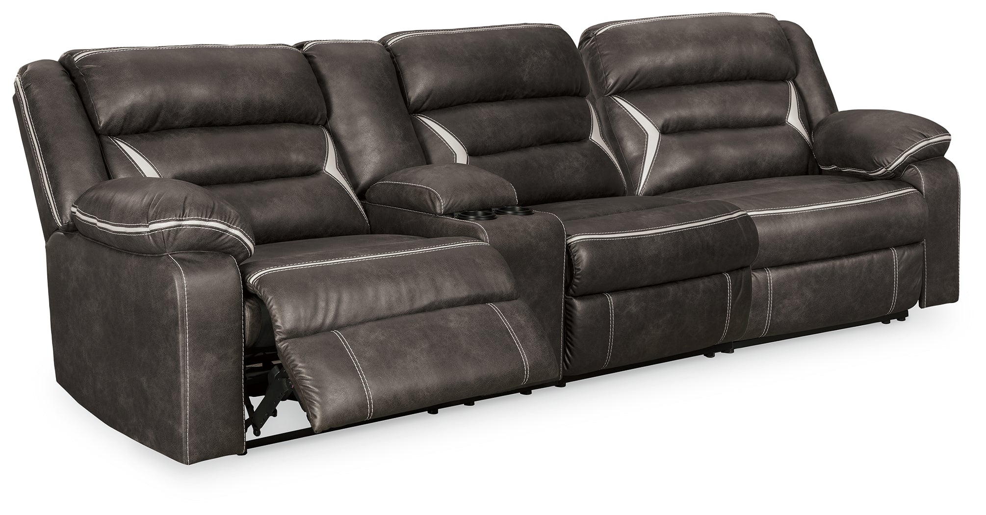 Warmstead Furniture - Ashley Furniture - Kincord Sectional - 2-Piece Power Reclining Sectional Sofa / Midnight - 13104S2