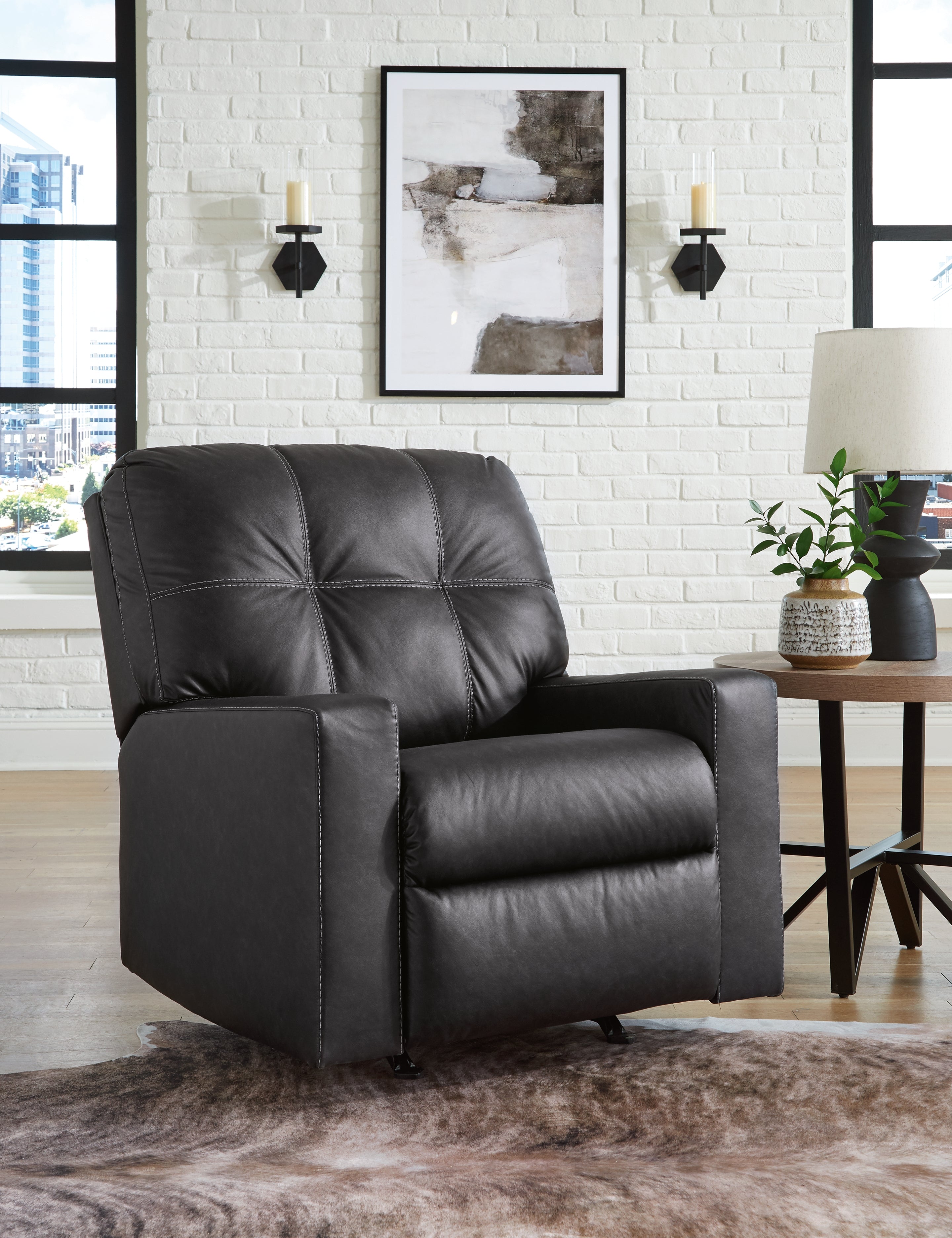 Warmstead Furniture - Ashley Furniture - Barlin Mills Living Room - Rocker Recliner / Carbon - 1700425