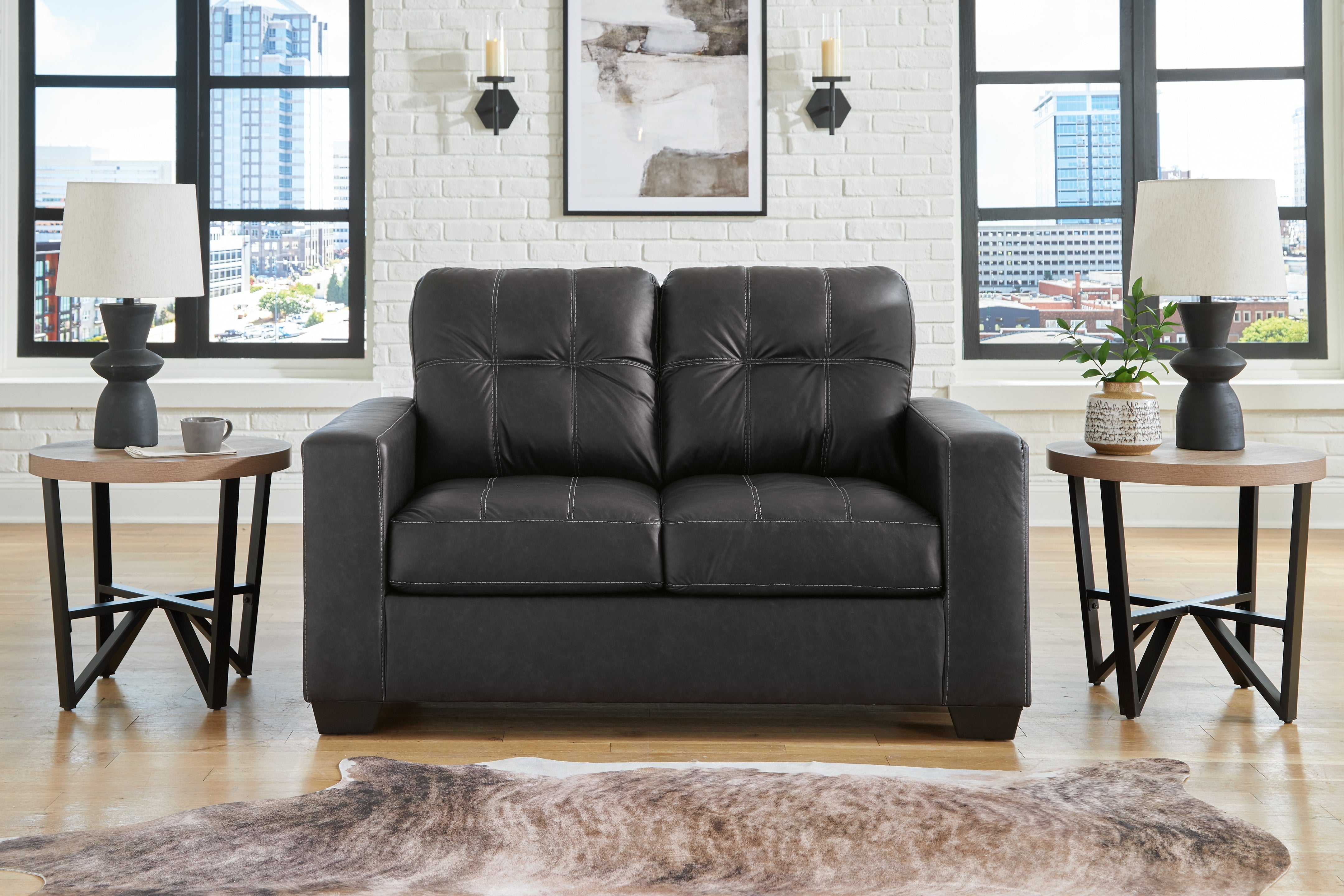 Warmstead Furniture - Ashley Furniture - Barlin Mills Living Room - Loveseat / Carbon - 1700435