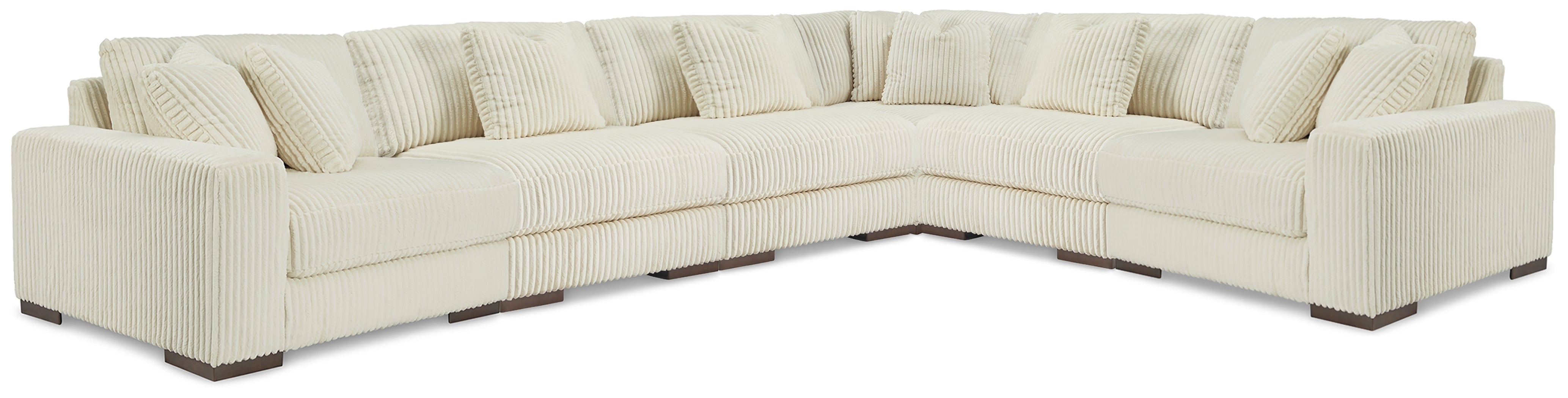 Warmstead Furniture - Ashley Furniture - Lindyn Sectional - RAF 6-Piece Sectional / Ivory - 21104S20