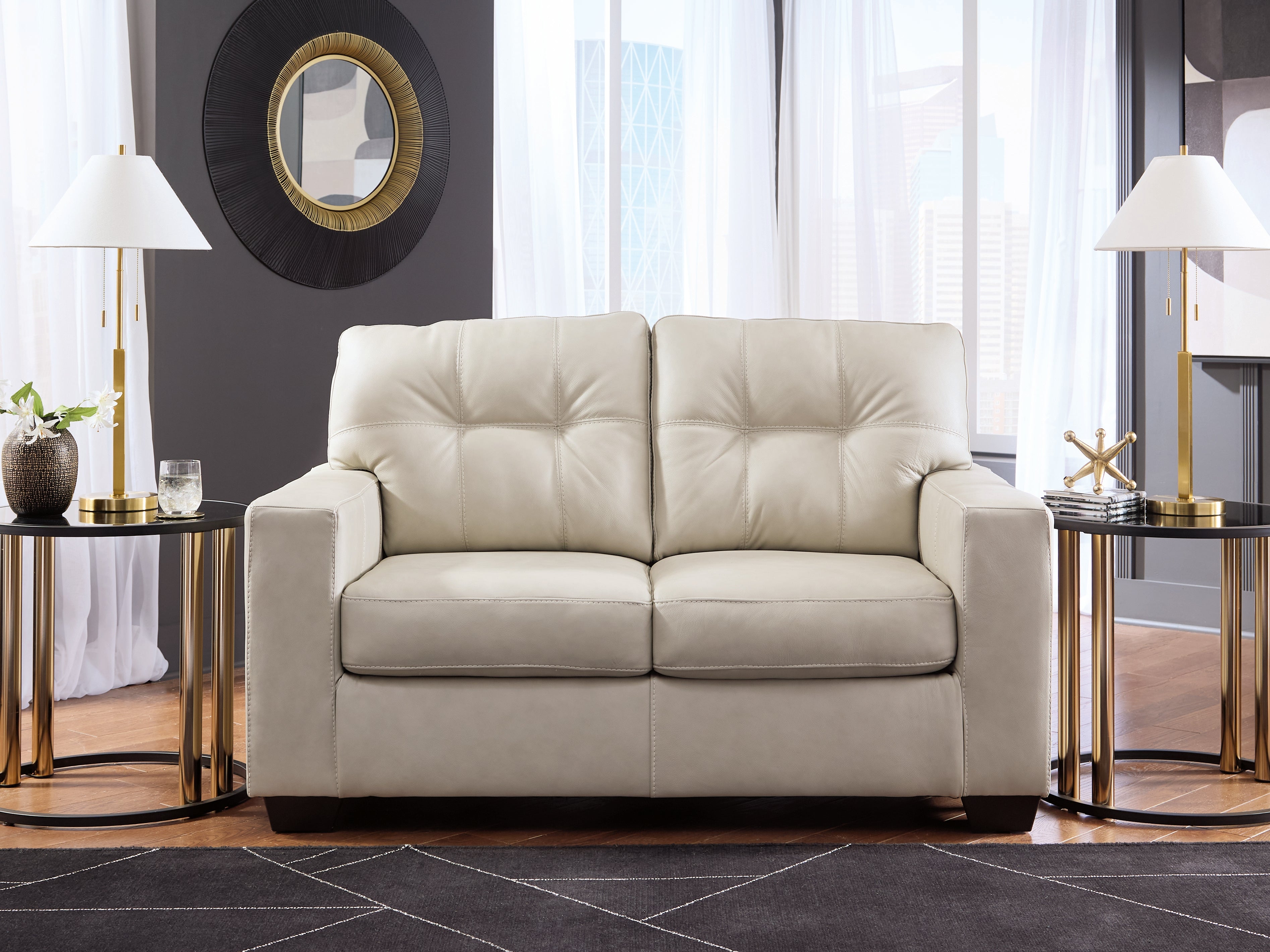 Warmstead Furniture - Ashley Furniture - Santorine Living Room - Loveseat / Bone - 2170835