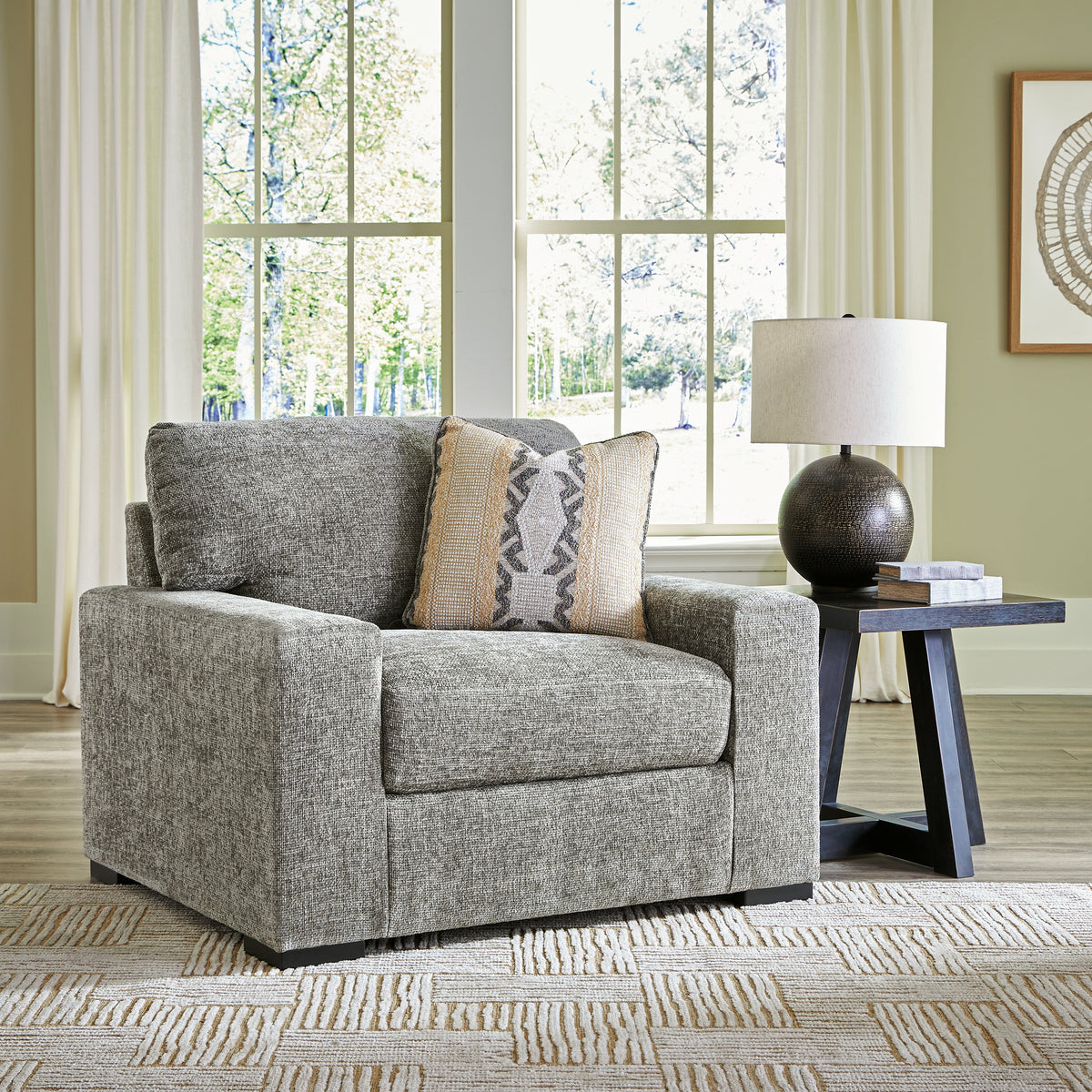 Warmstead Furniture - Ashley Furniture - Dunmor Living Room - Ottoman / Graphite - 2490414