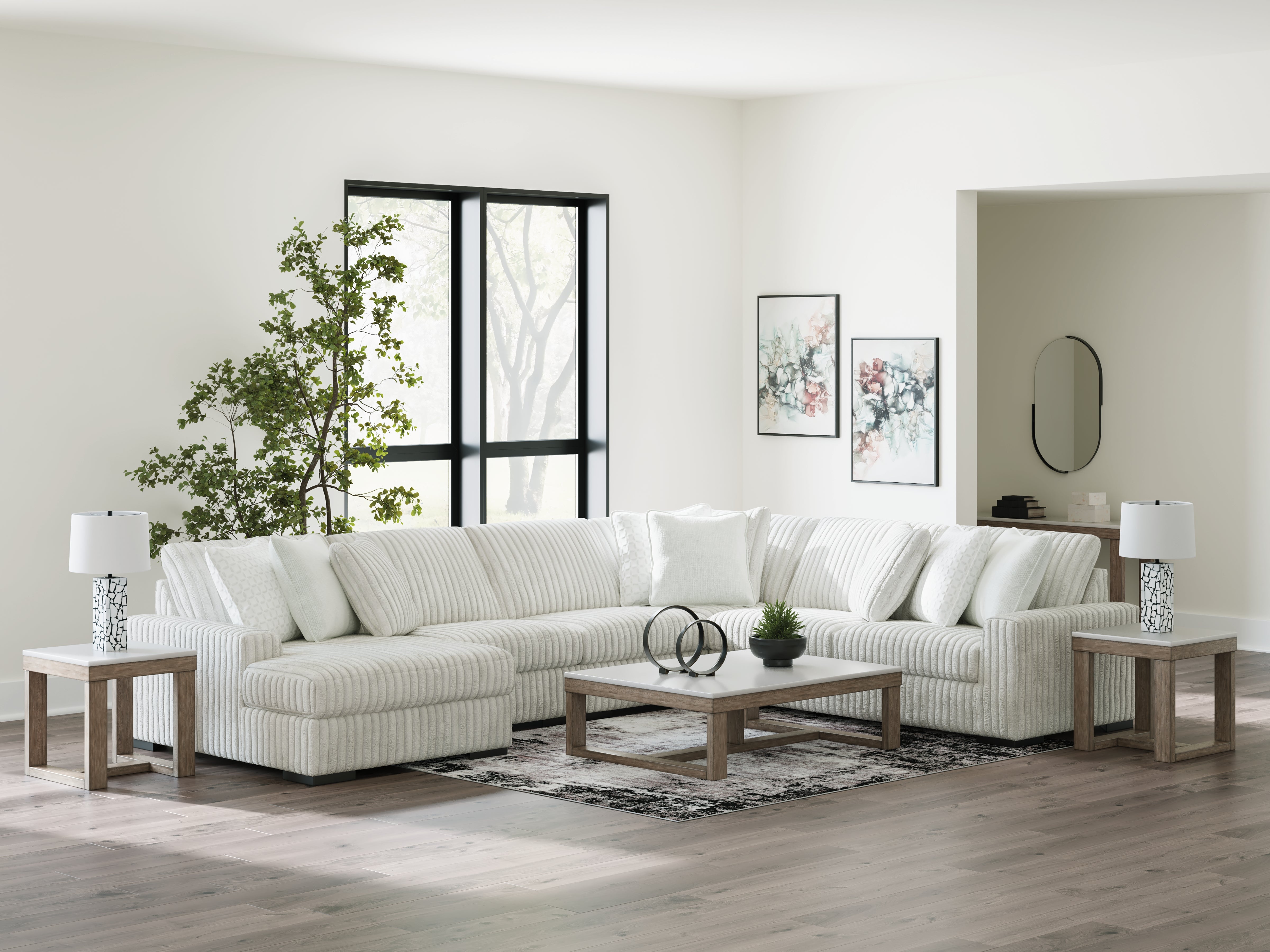 Warmstead Furniture - Ashley Furniture - Stupendous Sectional - RAF 5-Piece Sectional with Chaise / Alloy - 25903S8