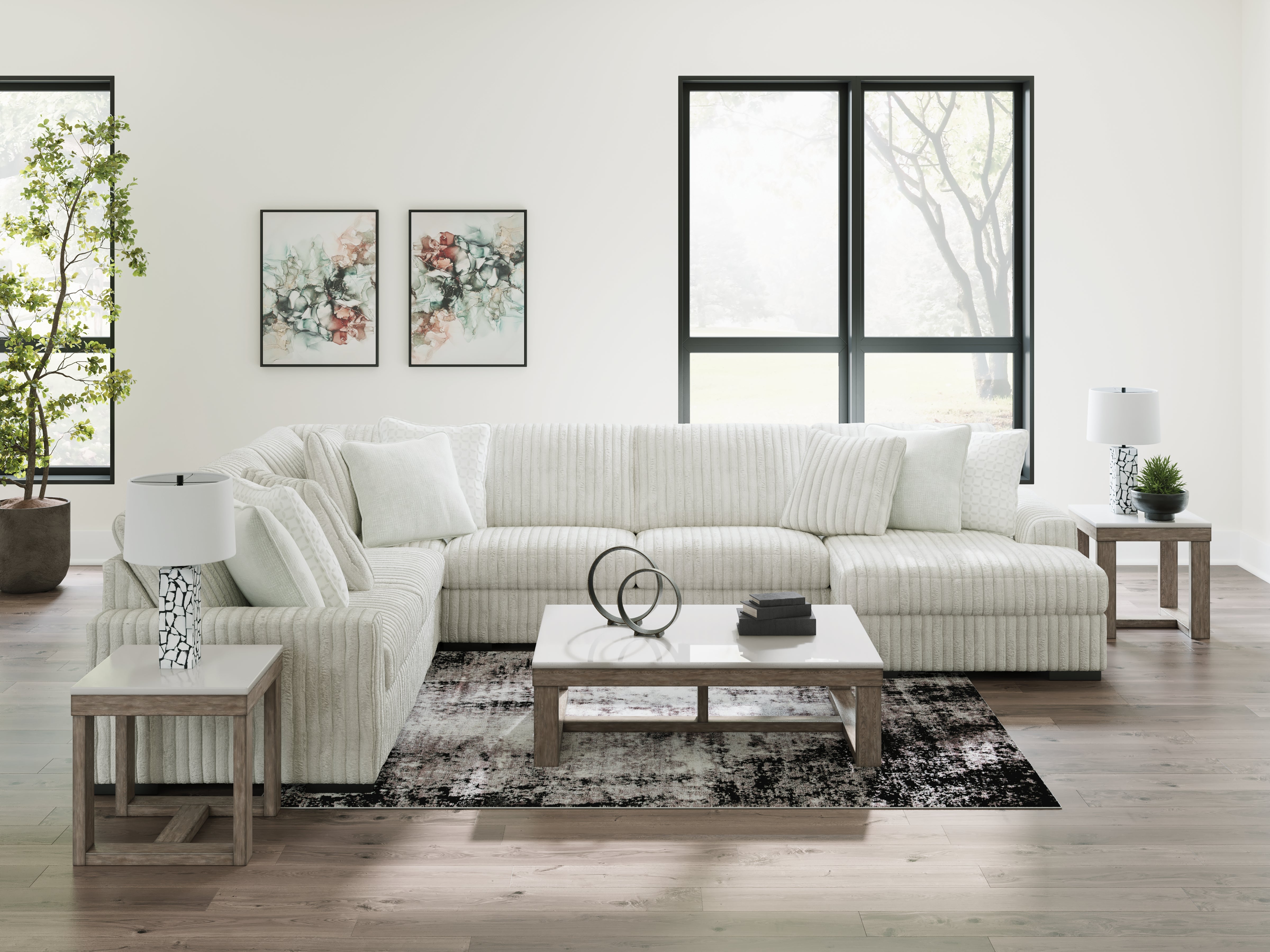 Warmstead Furniture - Ashley Furniture - Stupendous Sectional - LAF 5-Piece Sectional with Chaise / Alloy - 25903S9