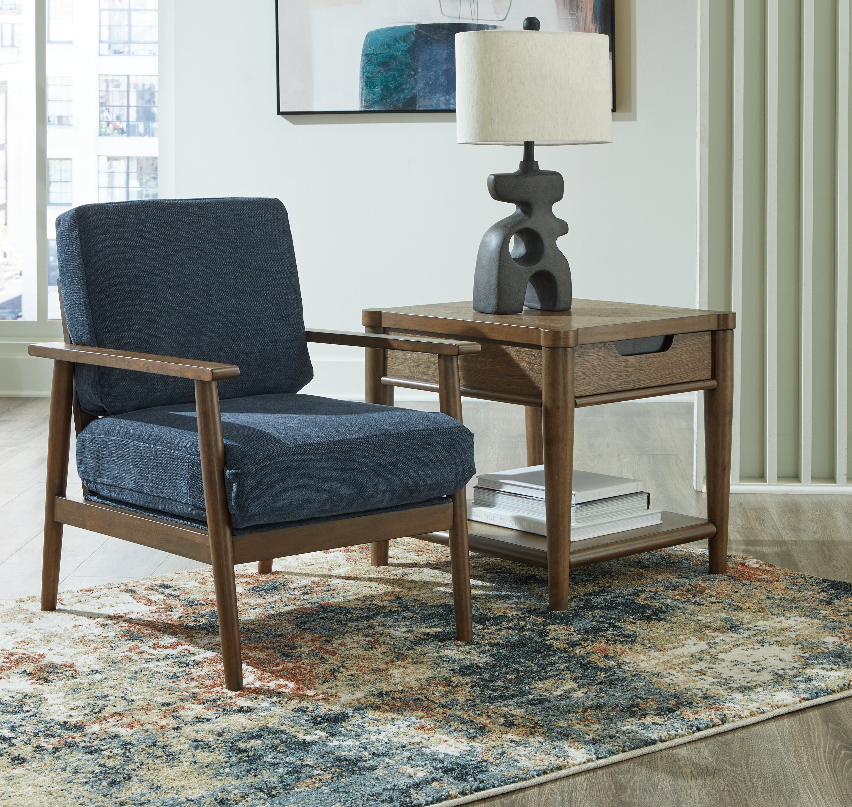 Warmstead Furniture - Ashley Furniture - Bixler Living Room - Showood Accent Chair / Navy - 2610660