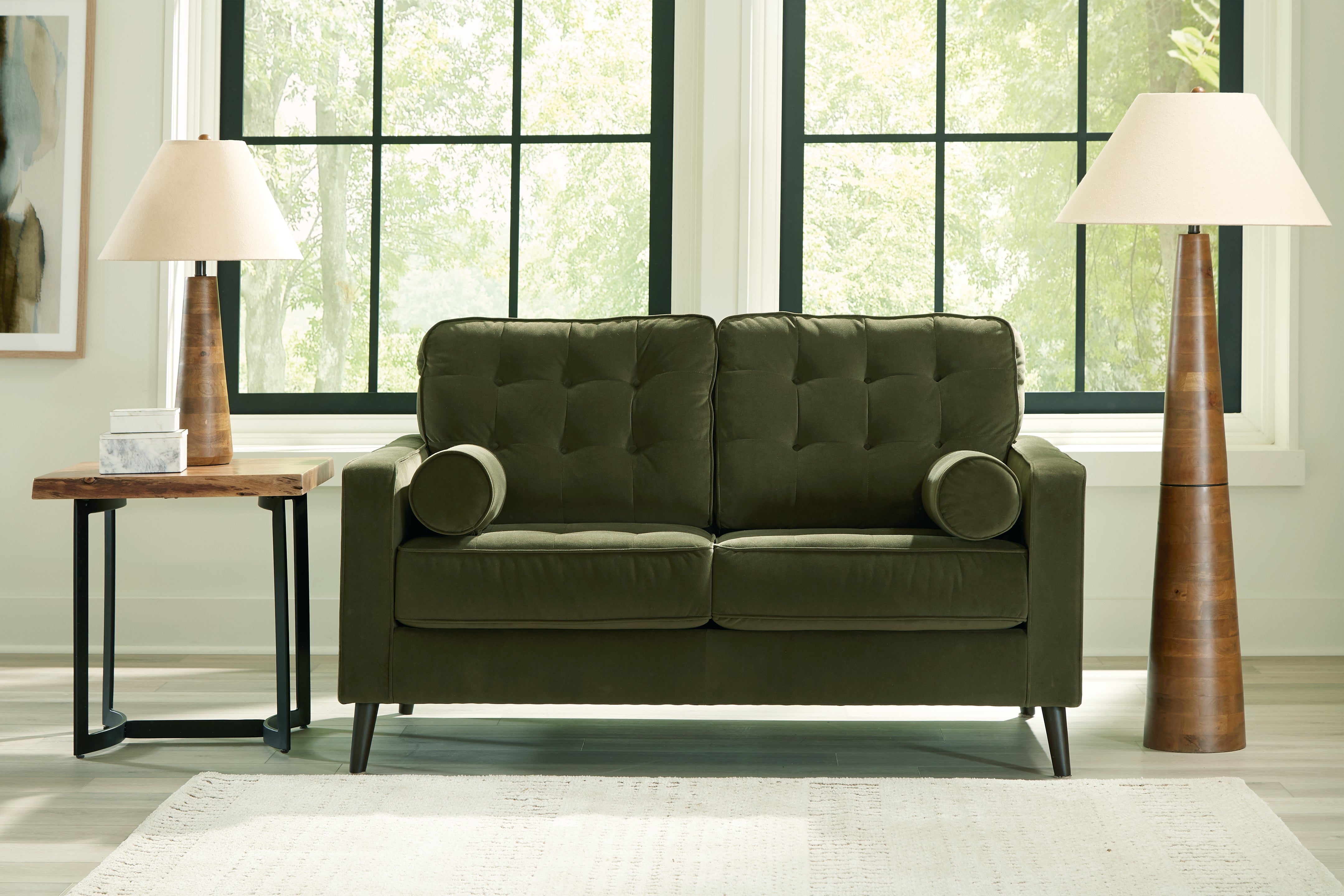 Warmstead Furniture - Ashley Furniture - Reveon Lakes Living Room - Loveseat / Olive - 2640435