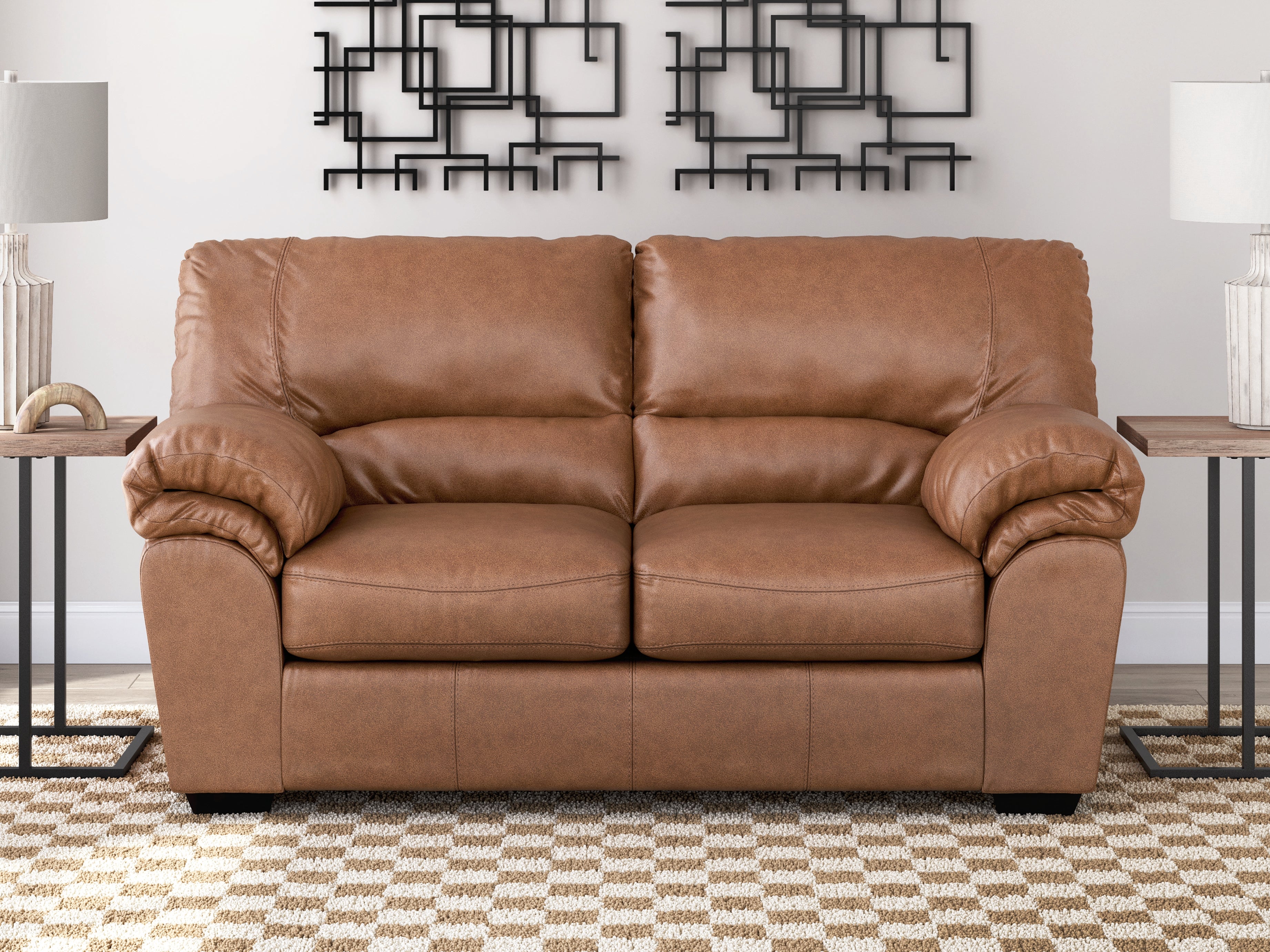 Warmstead Furniture - Ashley Furniture - WillowBend Living Room - Loveseat / Caramel - PC2770435