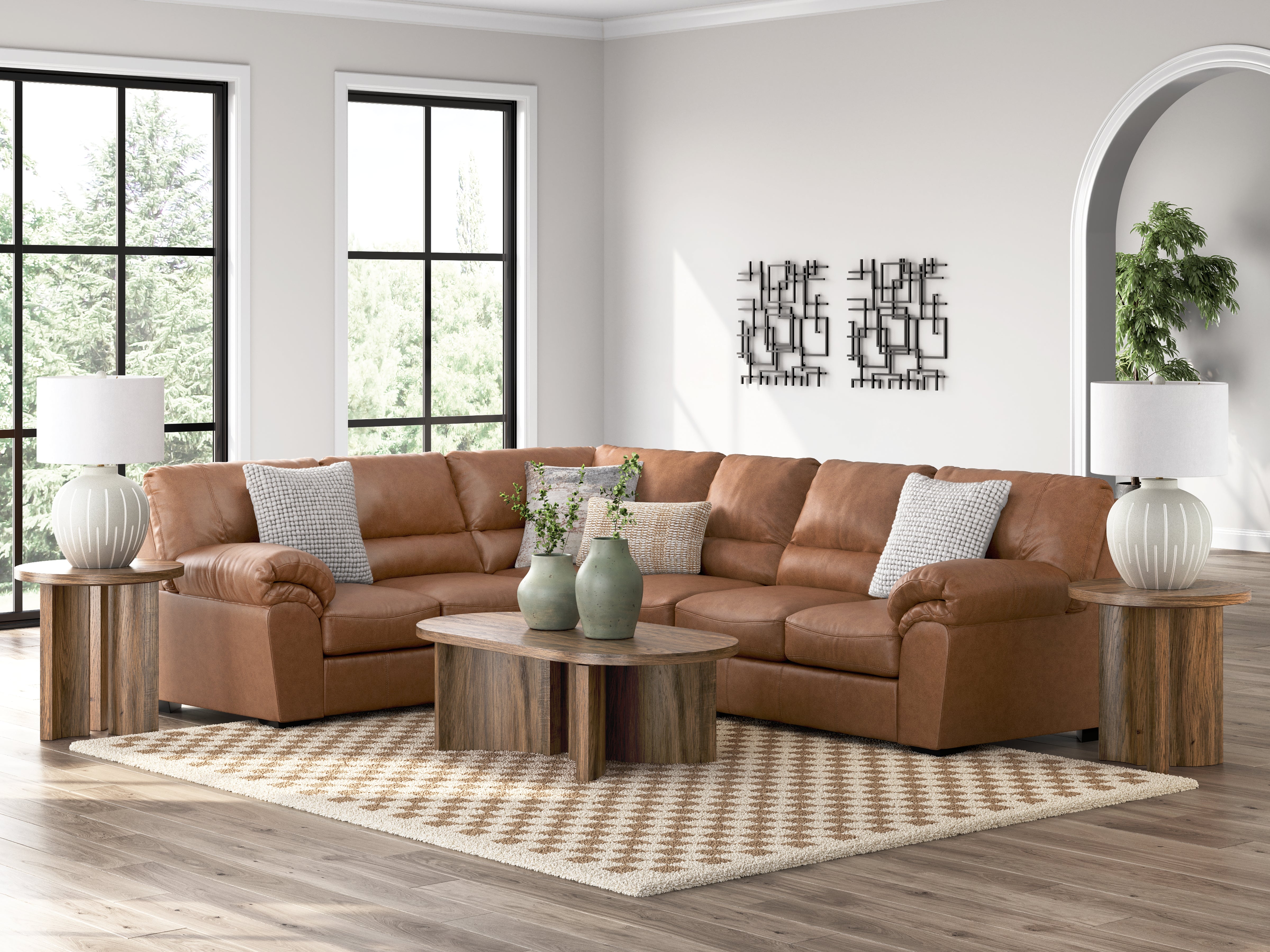 Warmstead Furniture - Ashley Furniture - WillowBend Sectional - LAF 3-Piece Sectional / Caramel - PC27704S4