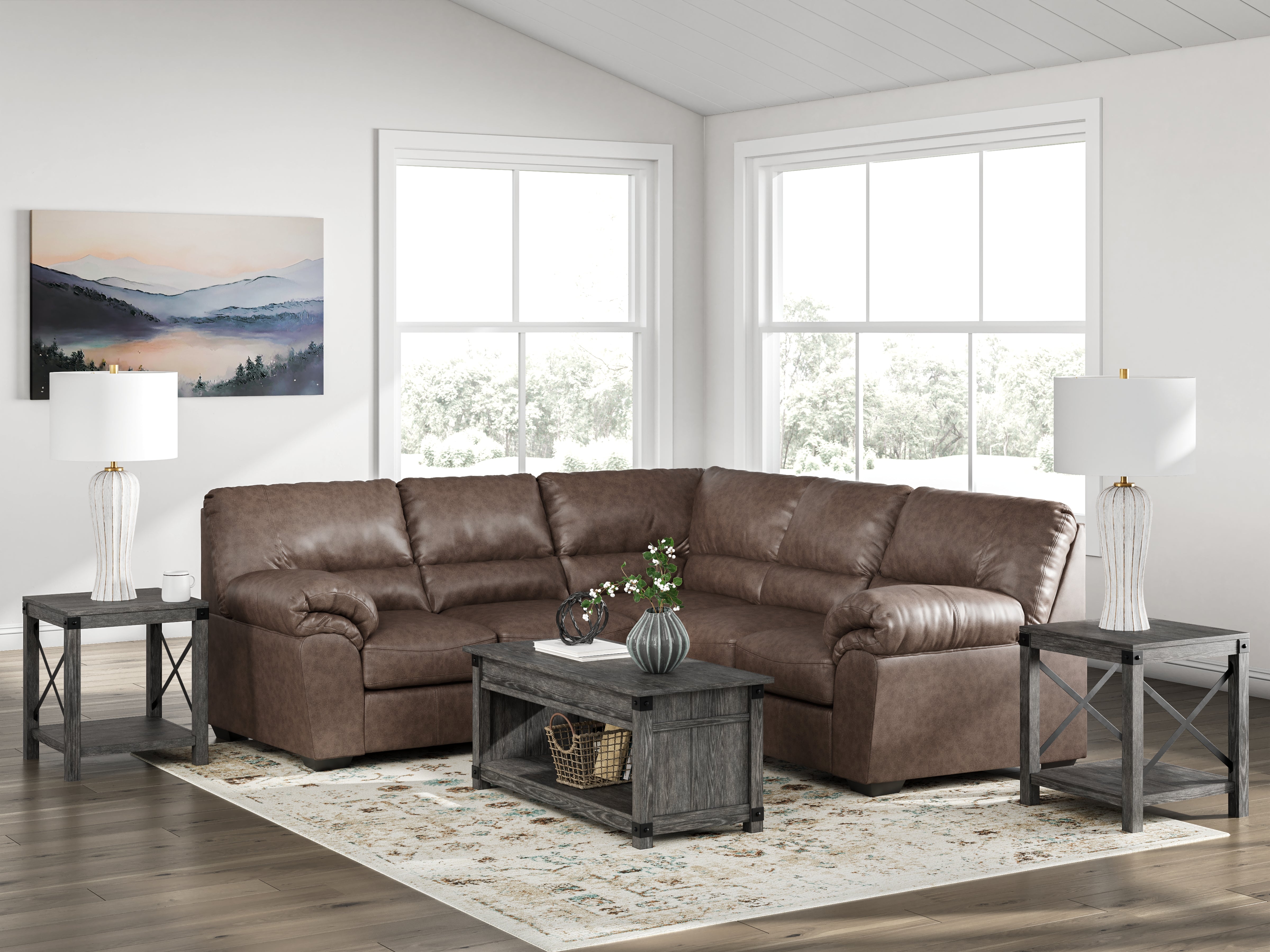 Warmstead Furniture - Ashley Furniture - WillowBend Sectional - LAF 2-Piece Sectional / Umber - PC27705S2