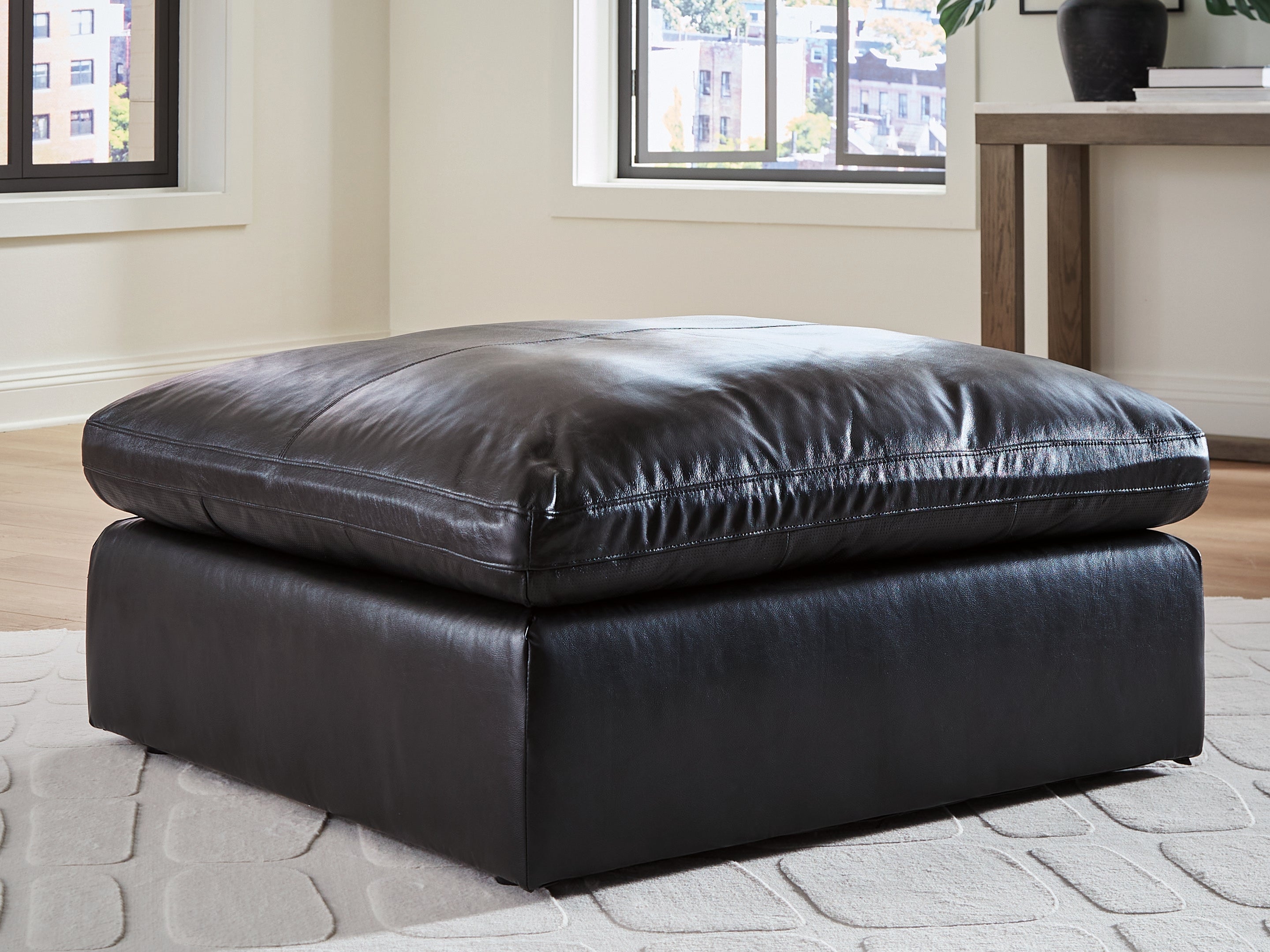 Warmstead Furniture - Ashley Furniture - Emilia Sectional - Oversized Accent Ottoman / Black - 3090208