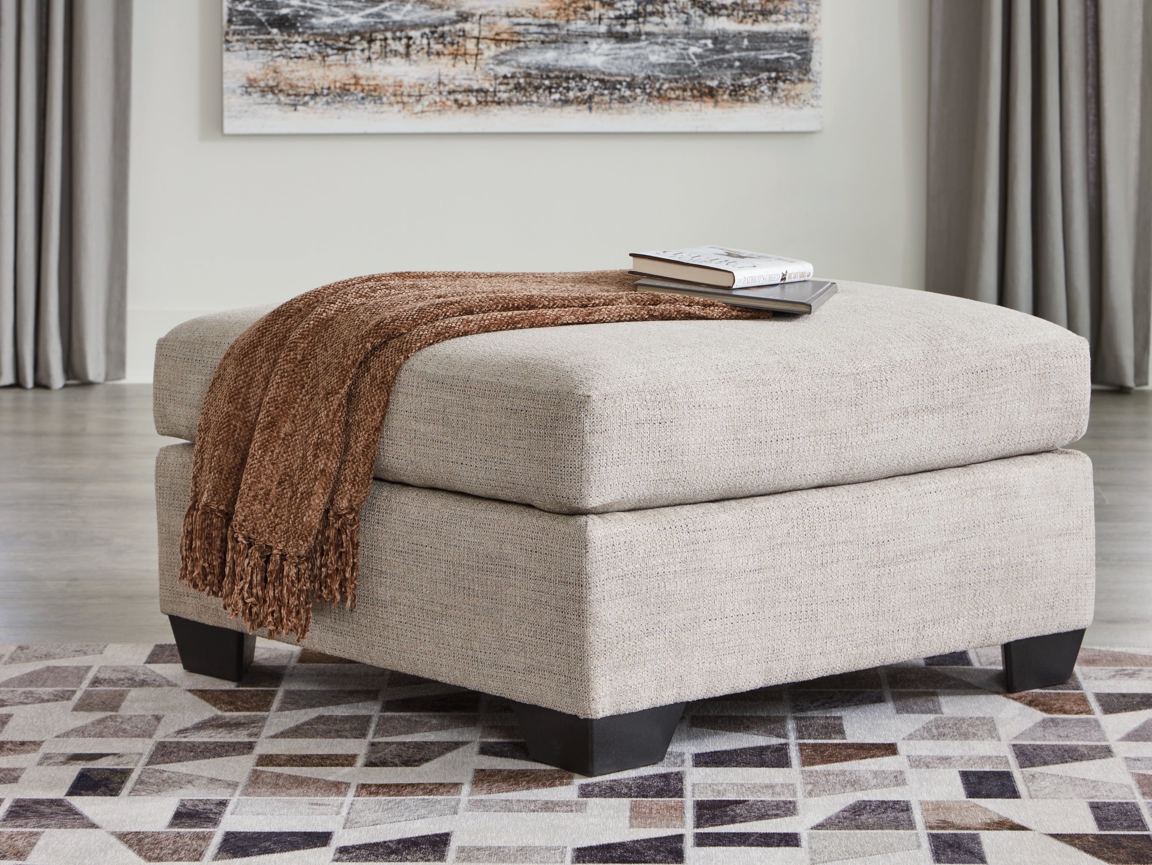 Warmstead Furniture - Ashley Furniture - Mahoney Living Room - Oversized Accent Ottoman / Pebble - 3100408