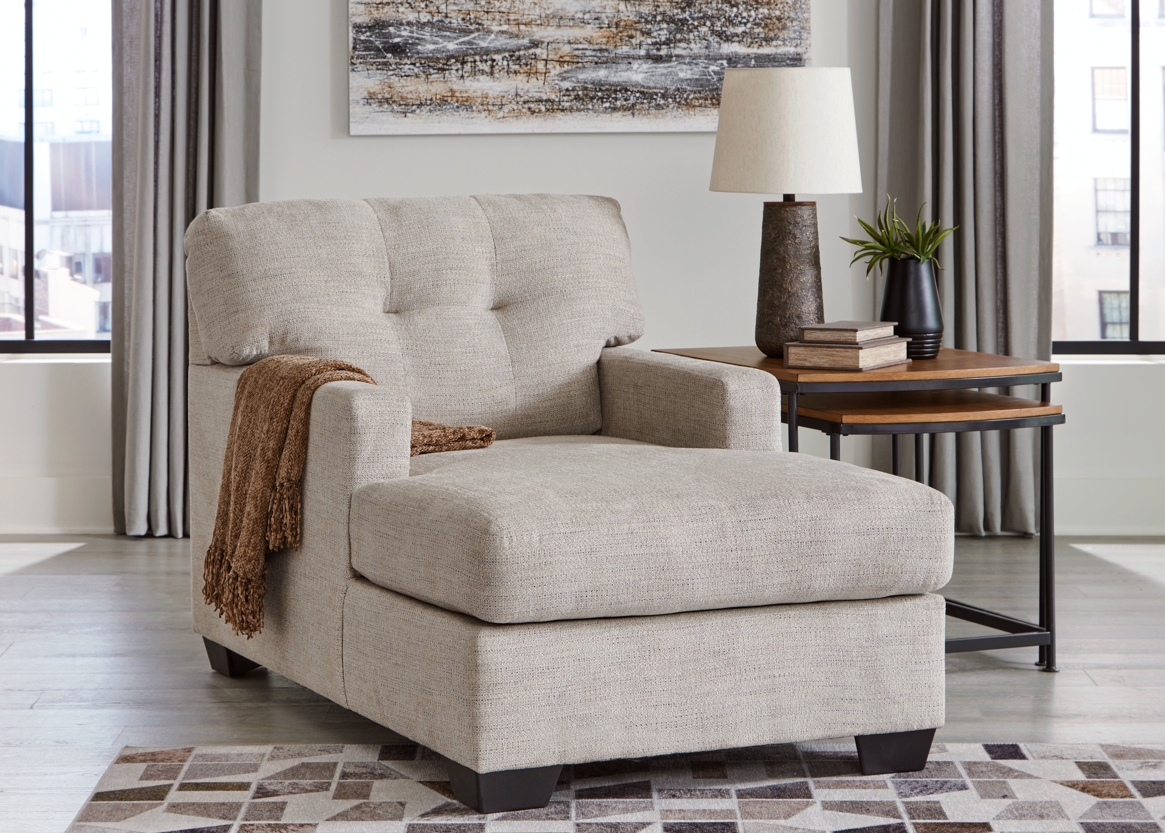 Warmstead Furniture - Ashley Furniture - Mahoney Living Room - Chaise / Pebble - 3100415