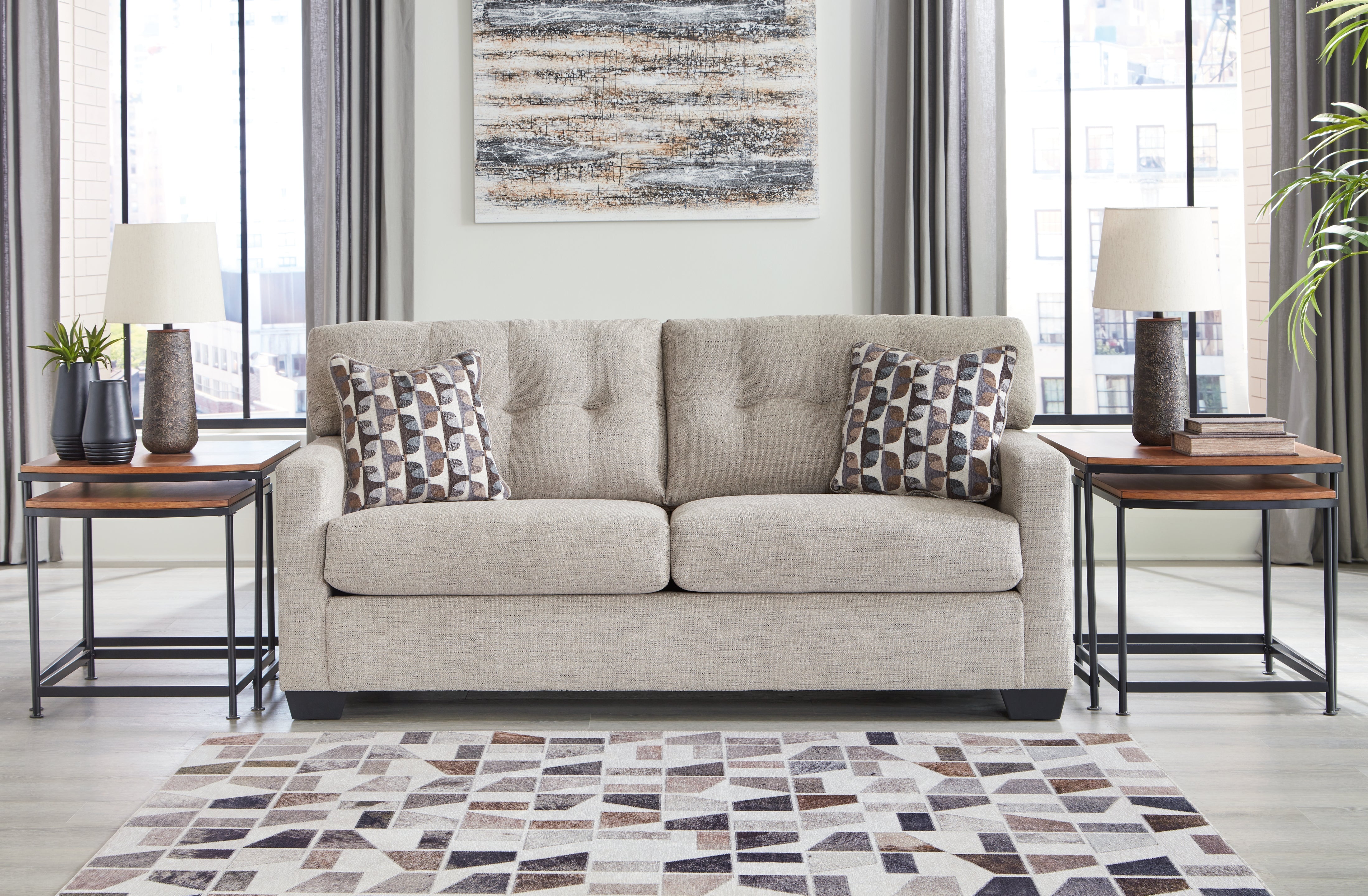 Warmstead Furniture - Ashley Furniture - Mahoney Living Room - Sofa / Pebble - 3100438