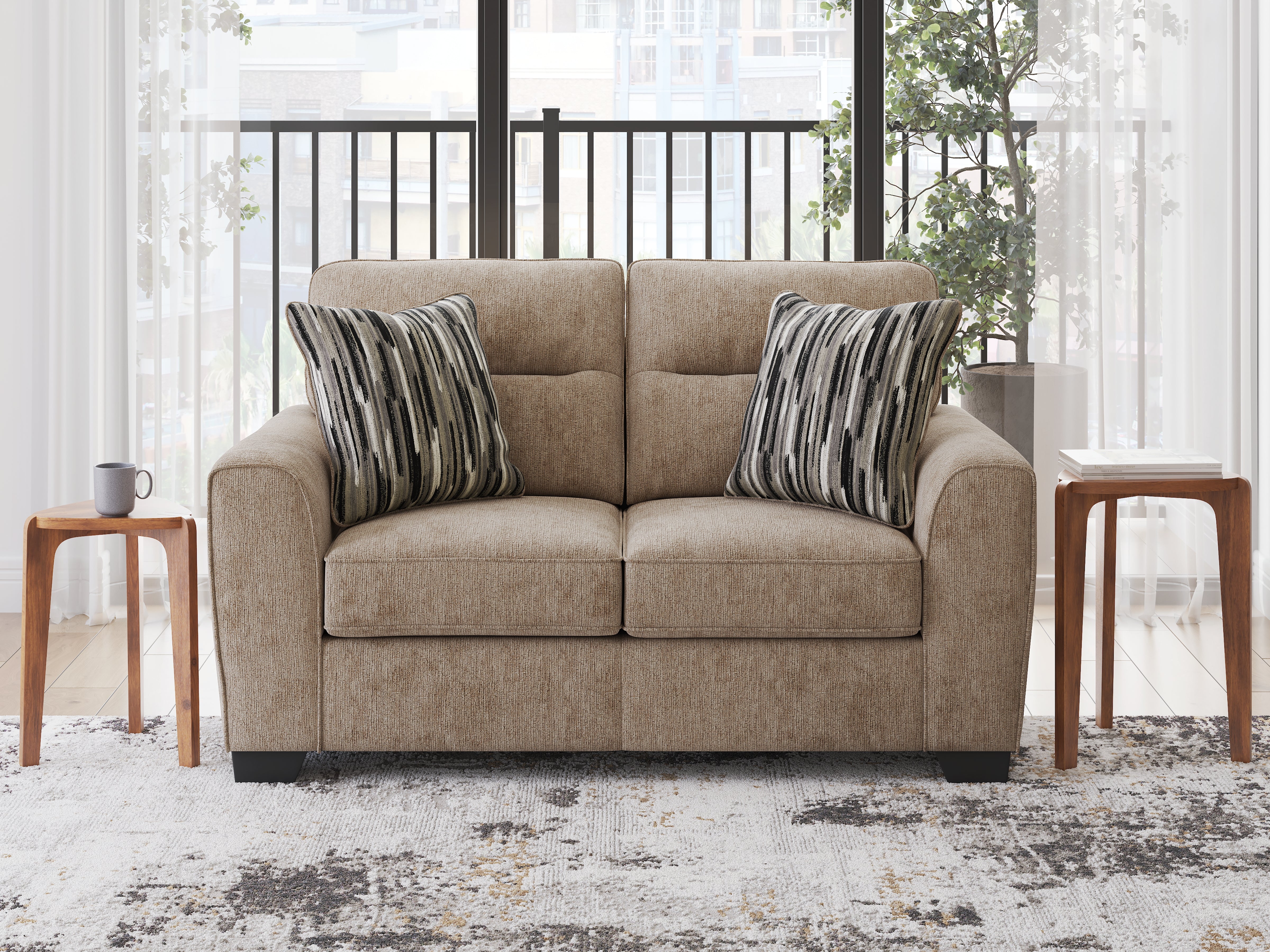 Warmstead Furniture - Ashley Furniture - Olten Living Room - Loveseat / Mocha - 3130435