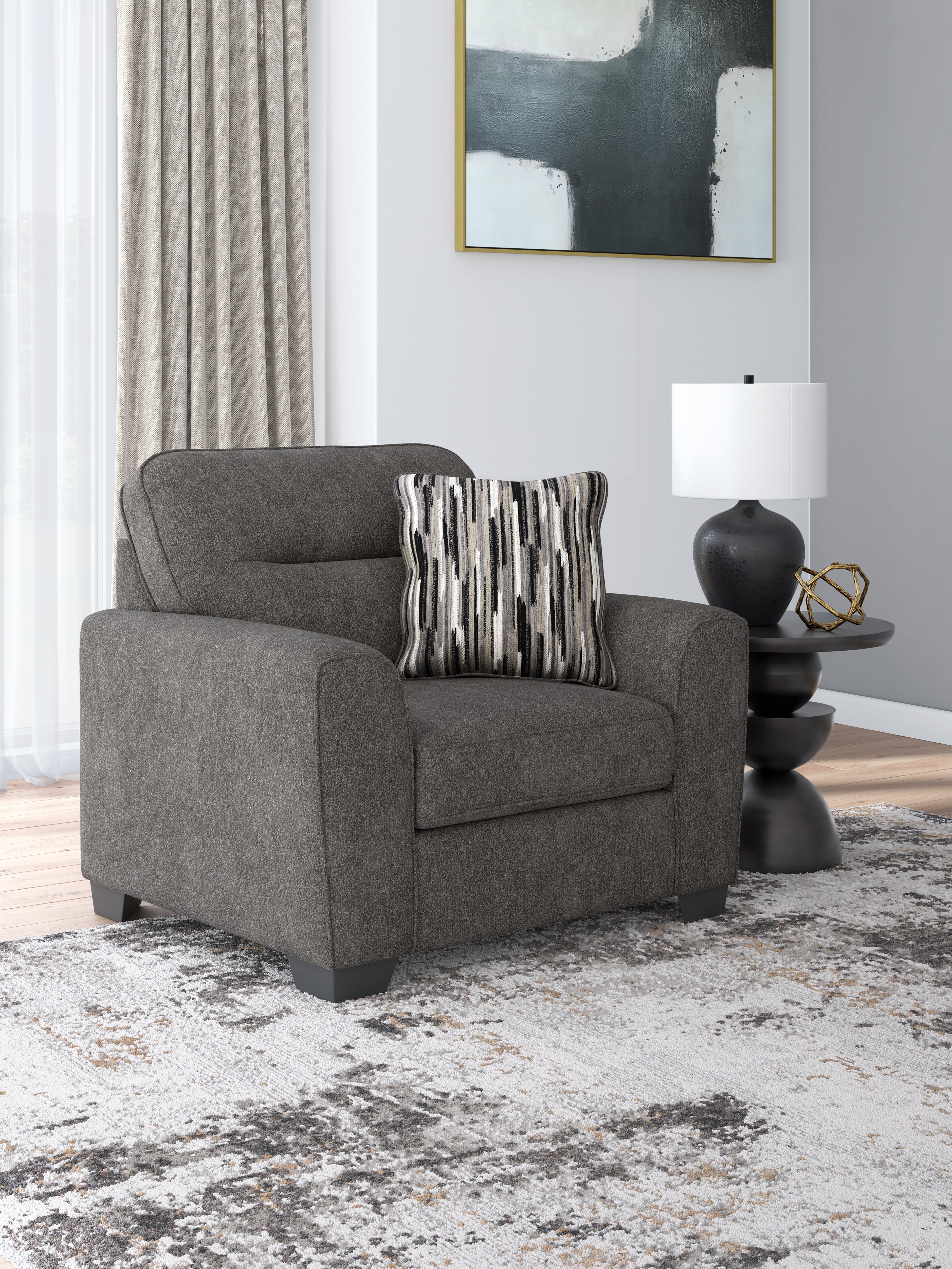 Warmstead Furniture - Ashley Furniture - Olten Living Room - Chair and a Half / Graphite - 3130523