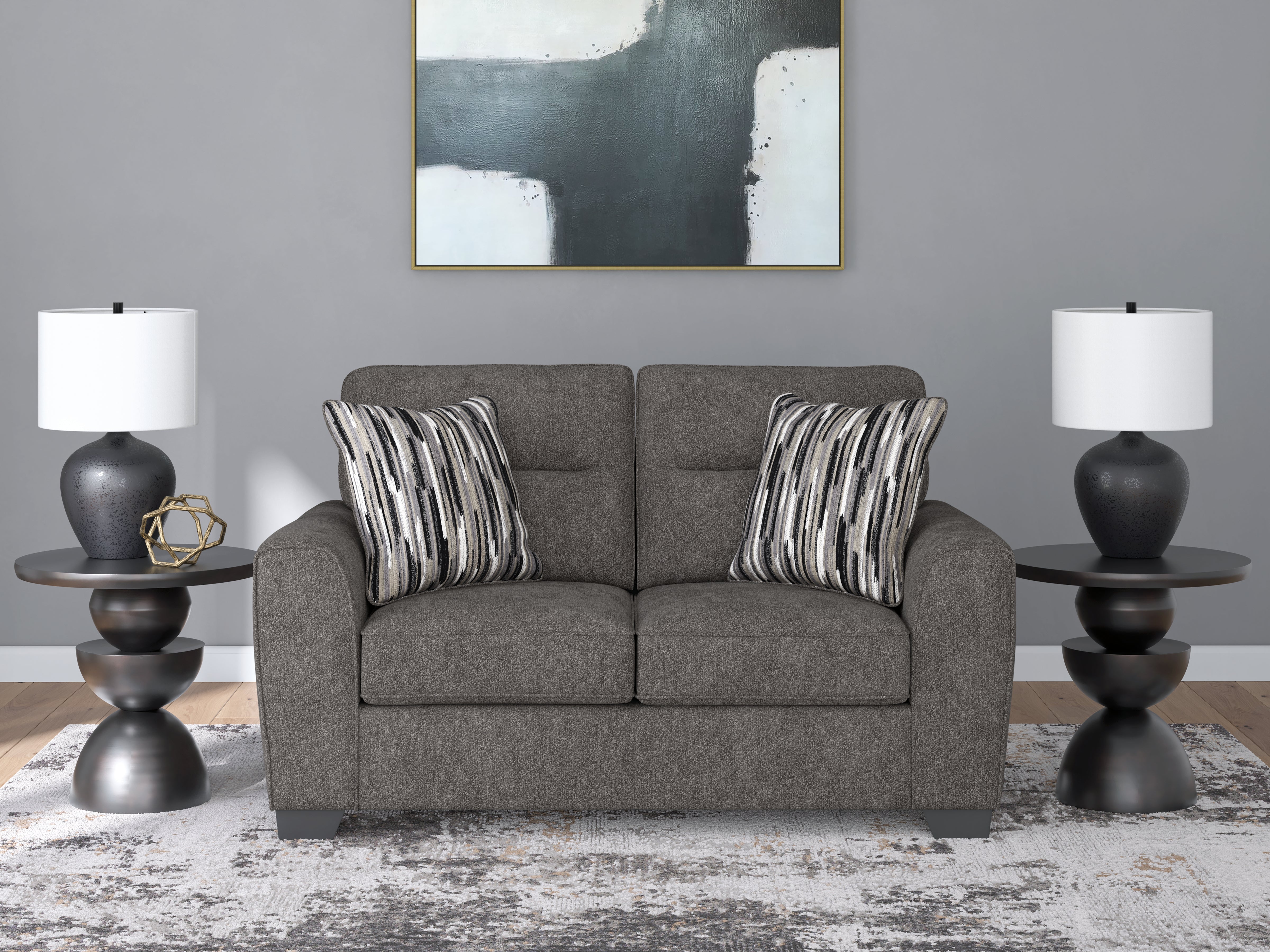 Warmstead Furniture - Ashley Furniture - Olten Living Room - Loveseat / Graphite - 3130535