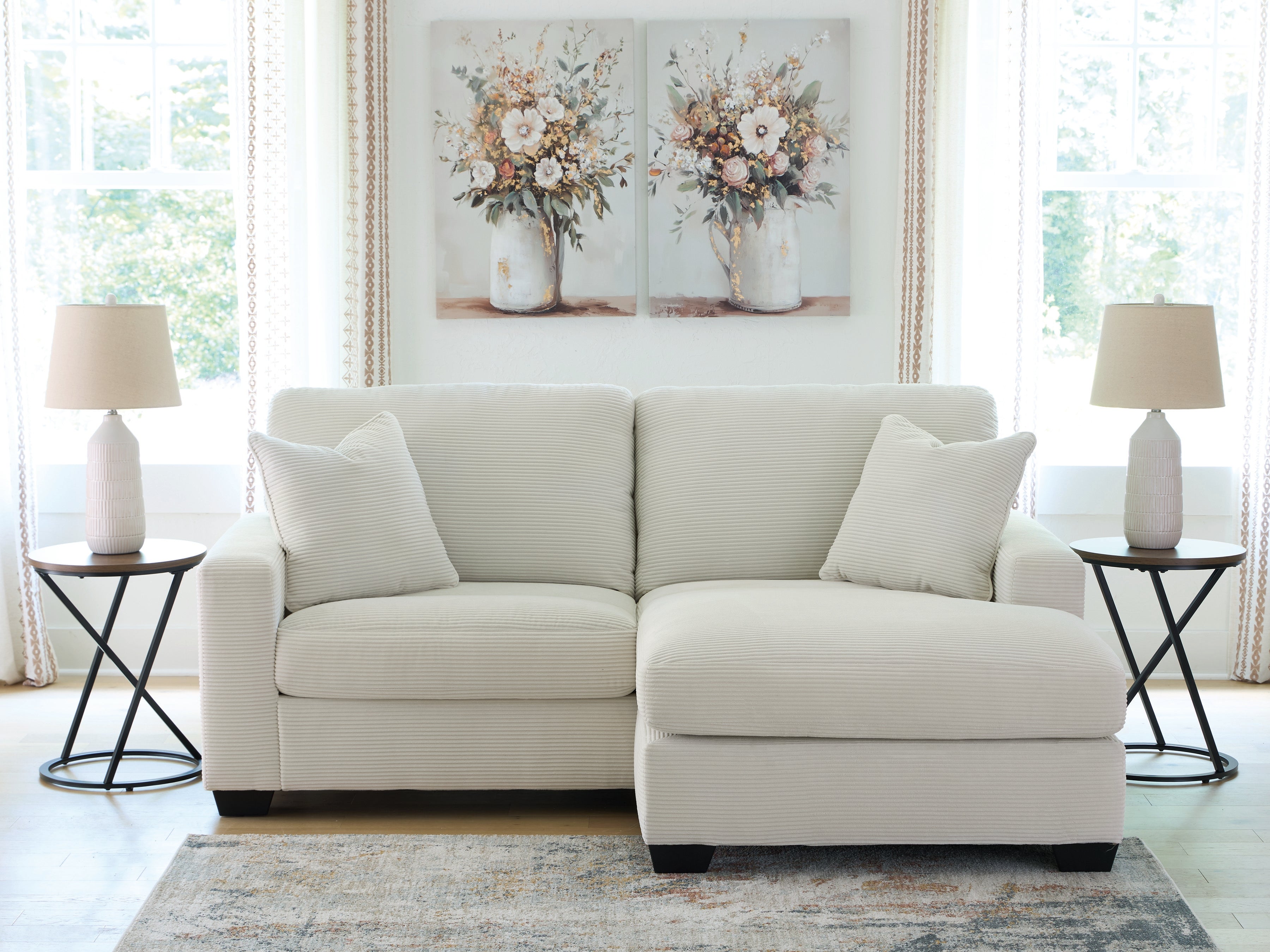 Warmstead Furniture - Ashley Furniture - Greenbriar Living Room - Sofa Chaise / Ivory - PC3200618