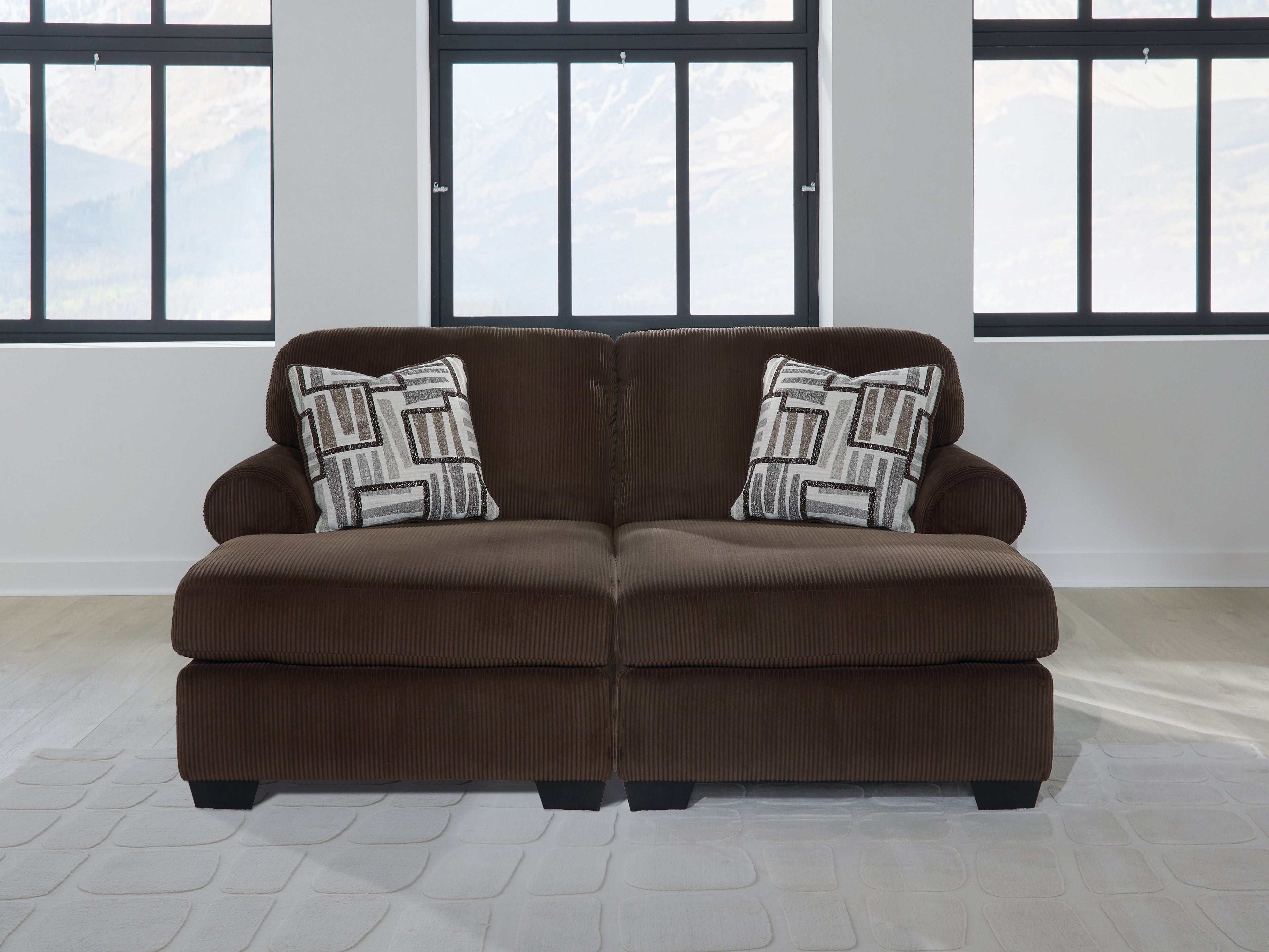 Warmstead Furniture - Ashley Furniture - Kimlee Sectional - RAF 2-Piece Super Chaise / Chocolate - PC35603S4