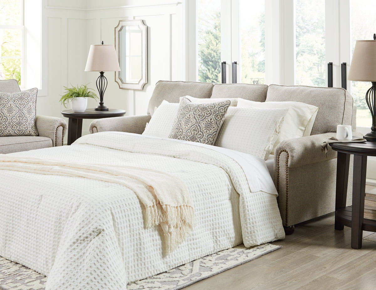 Warmstead Furniture - Ashley Furniture - Gaelon Living Room - Queen Sofa Sleeper / Dune - 3730739