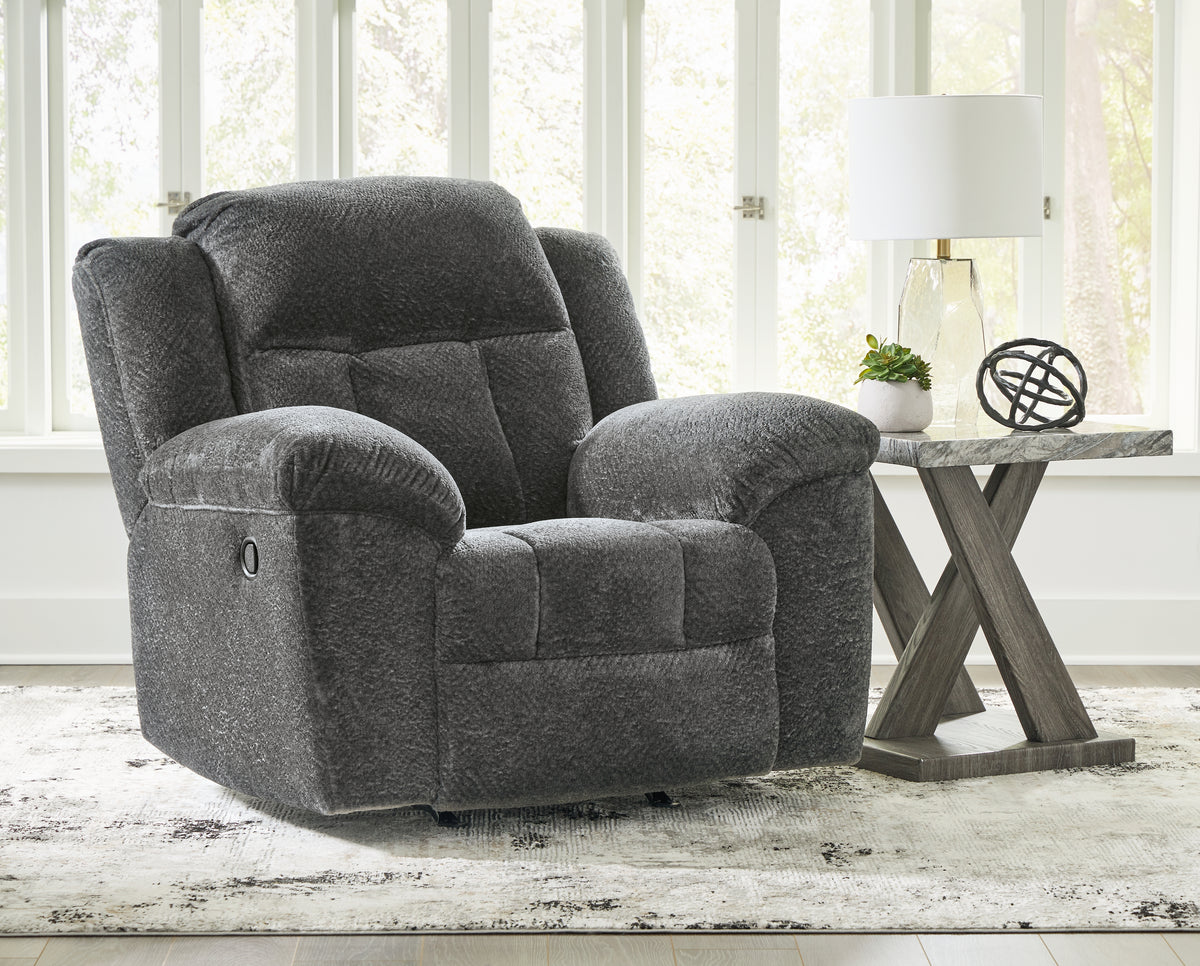 Warmstead Furniture - Ashley Furniture - Frohn Living Room - Rocker Recliner / Graphite - 3740625