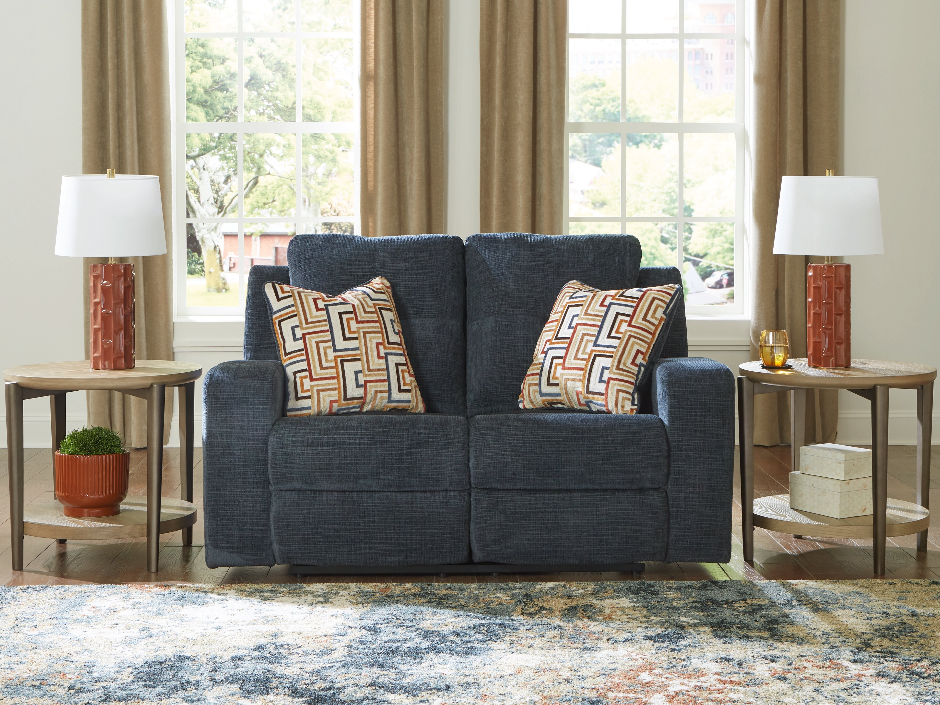 Warmstead Furniture - Ashley Furniture - Danum Living Room - Reclining Loveseat / Ink - 3880686