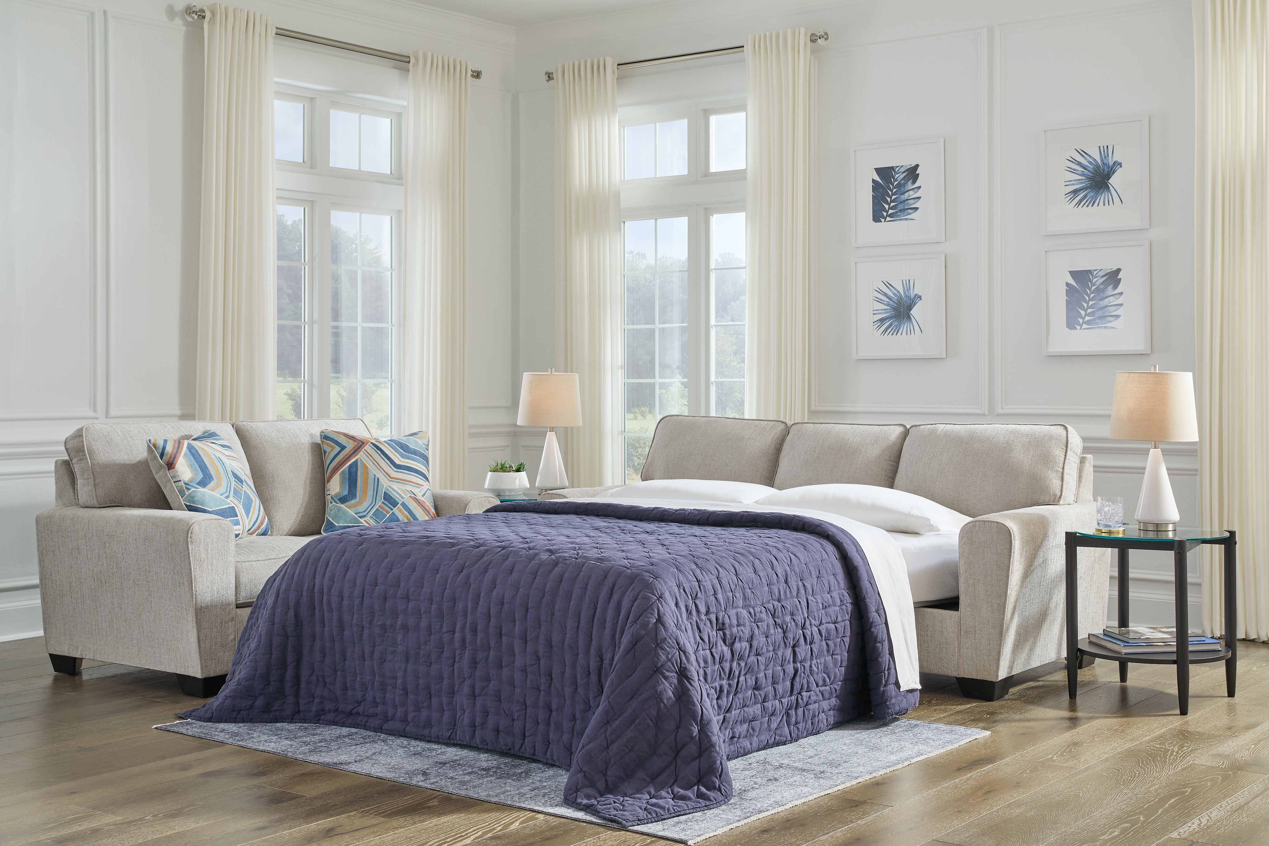 Warmstead Furniture - Ashley Furniture - Cashton Living Room - Queen Sofa Sleeper / Ice - 4060639