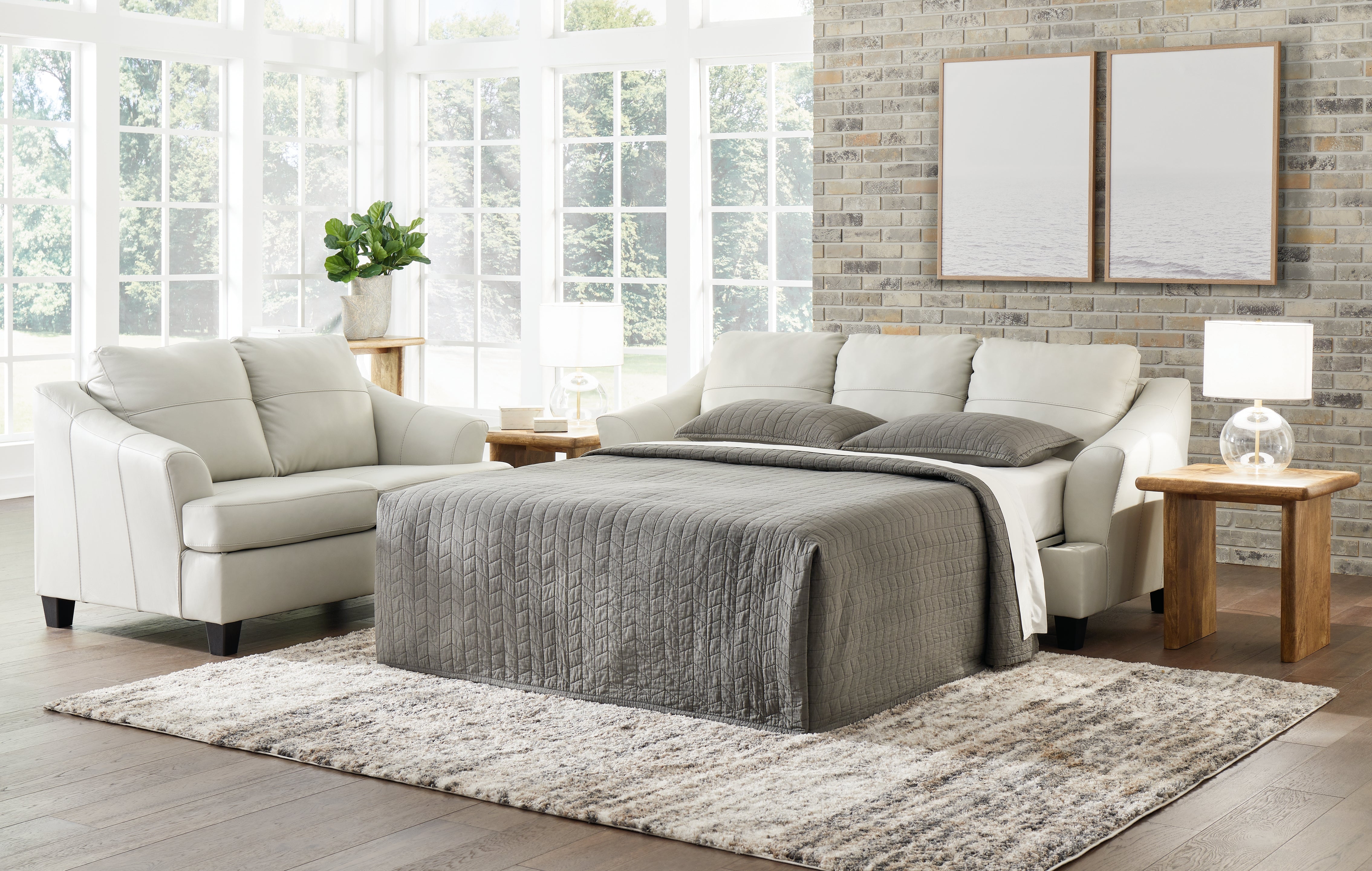 Warmstead Furniture - Ashley Furniture - Genoa Living Room - Queen Sofa Sleeper / Coconut - 4770439
