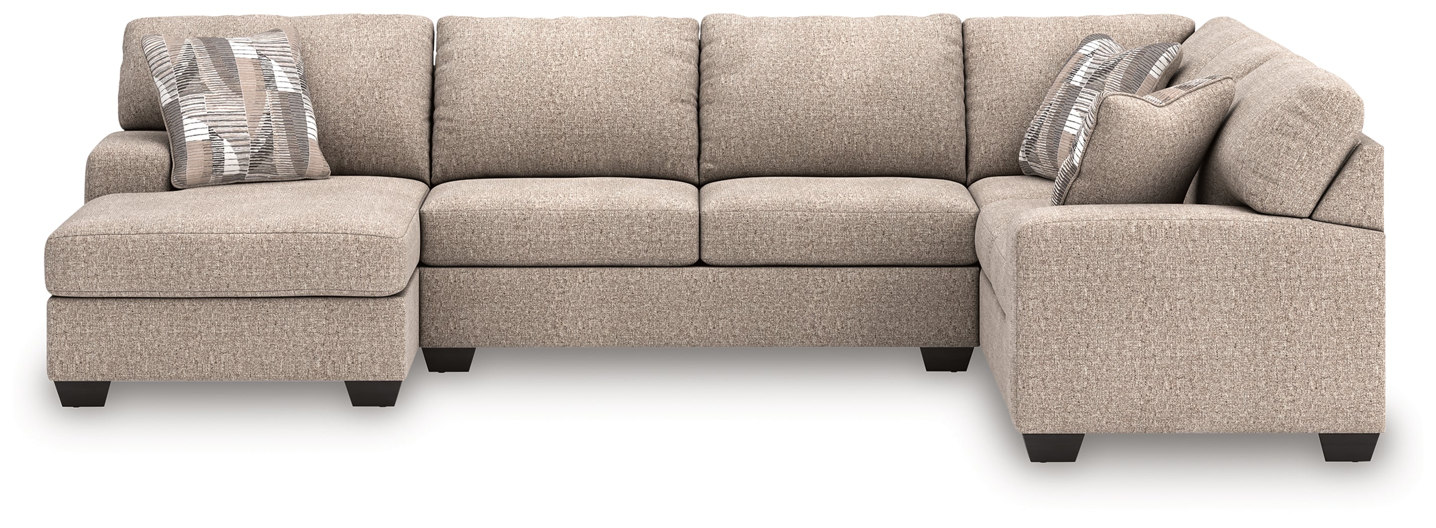 Warmstead Furniture - Ashley Furniture - Newellen Sectional - RAF 3-Piece Sectional with Chaise / Hemp - 48404S5