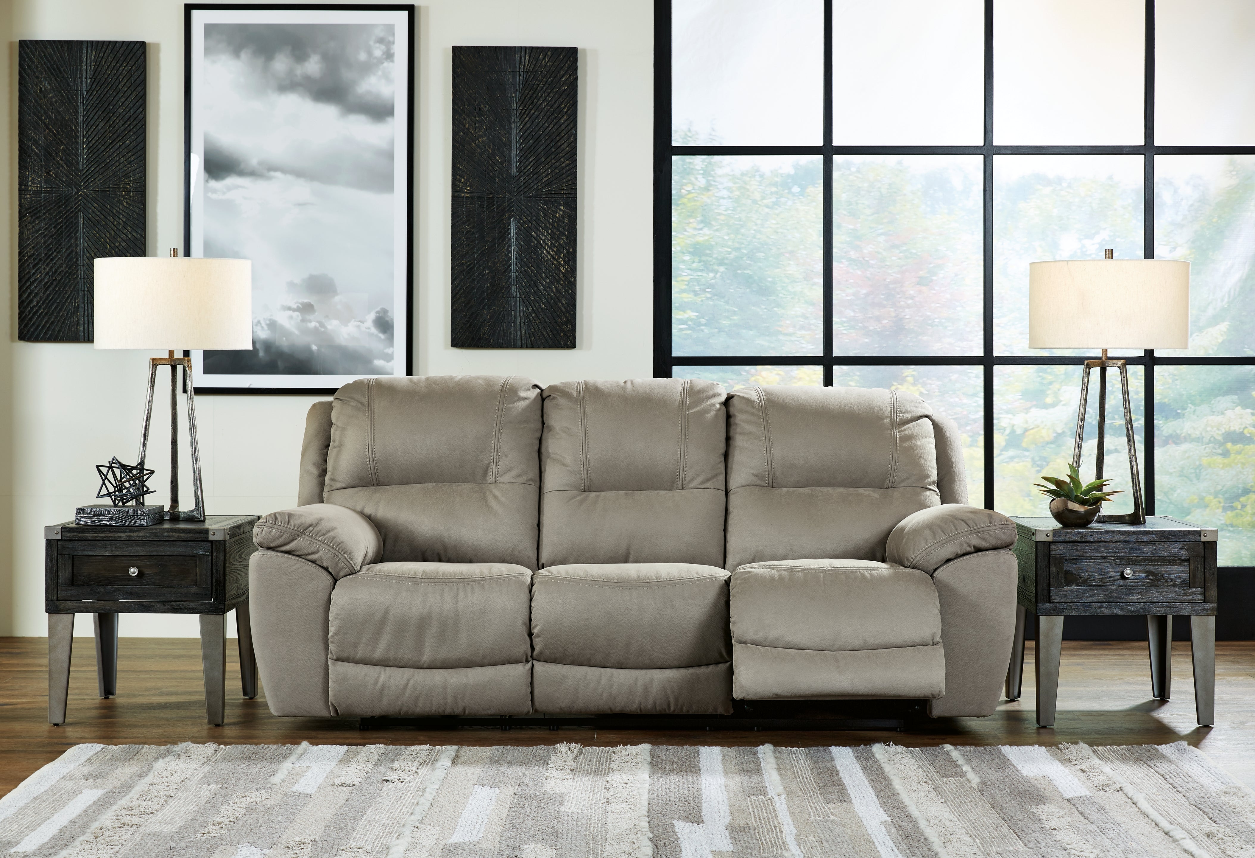 Warmstead Furniture - Ashley Furniture - Next-Gen Gaucho Living Room - Reclining Power Sofa / Putty - 5420387