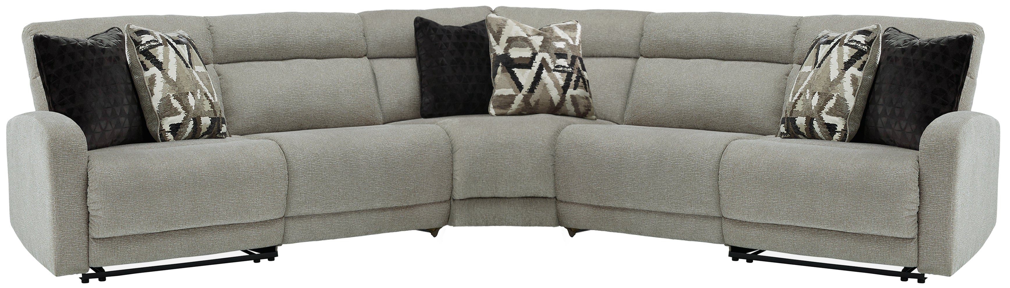 Warmstead Furniture - Ashley Furniture - Colleyville Sectional - 5-Piece Power Reclining Sectional / Stone - 54405S6