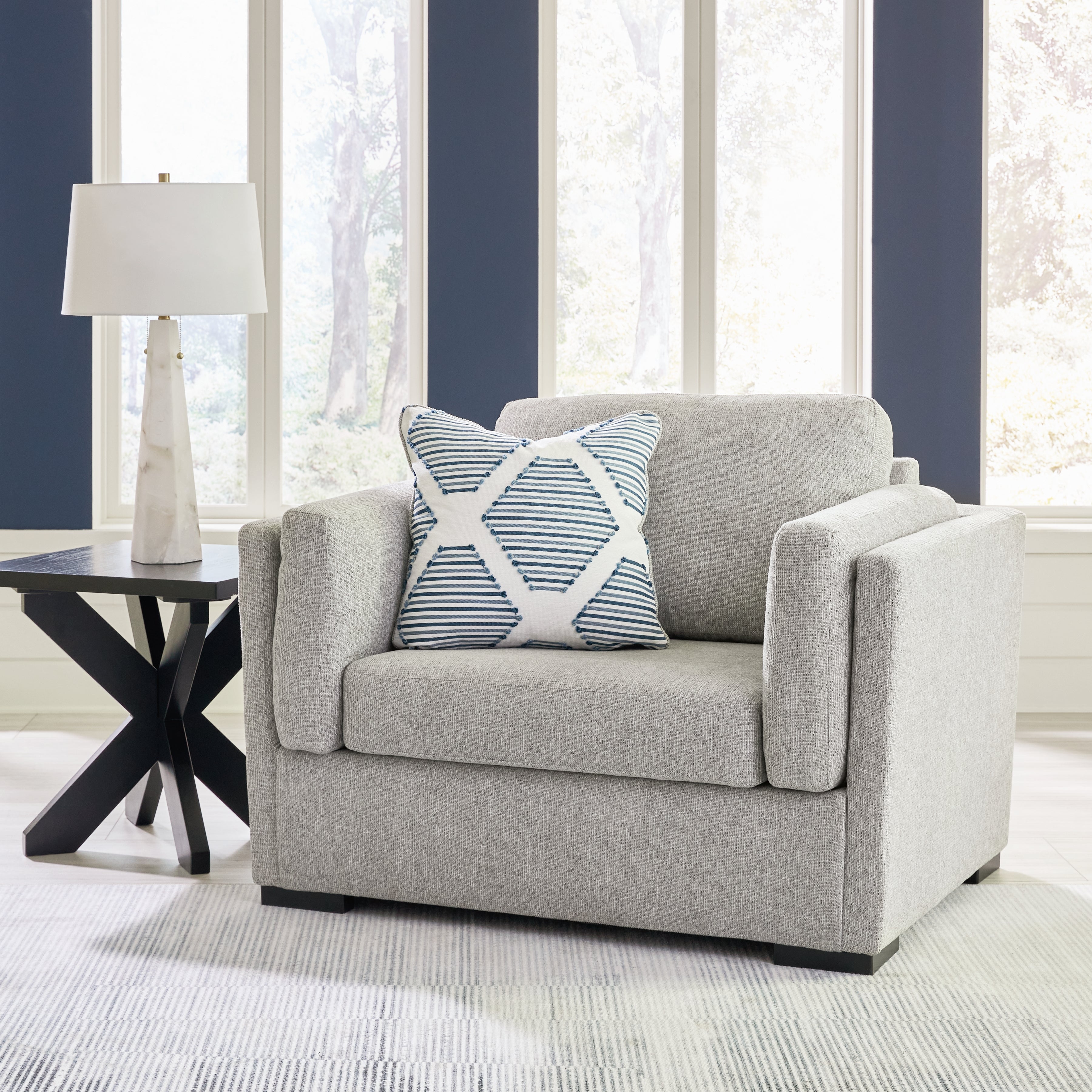 Warmstead Furniture - Ashley Furniture - Evansley Living Room - Chair and a Half / Pewter - 5450323